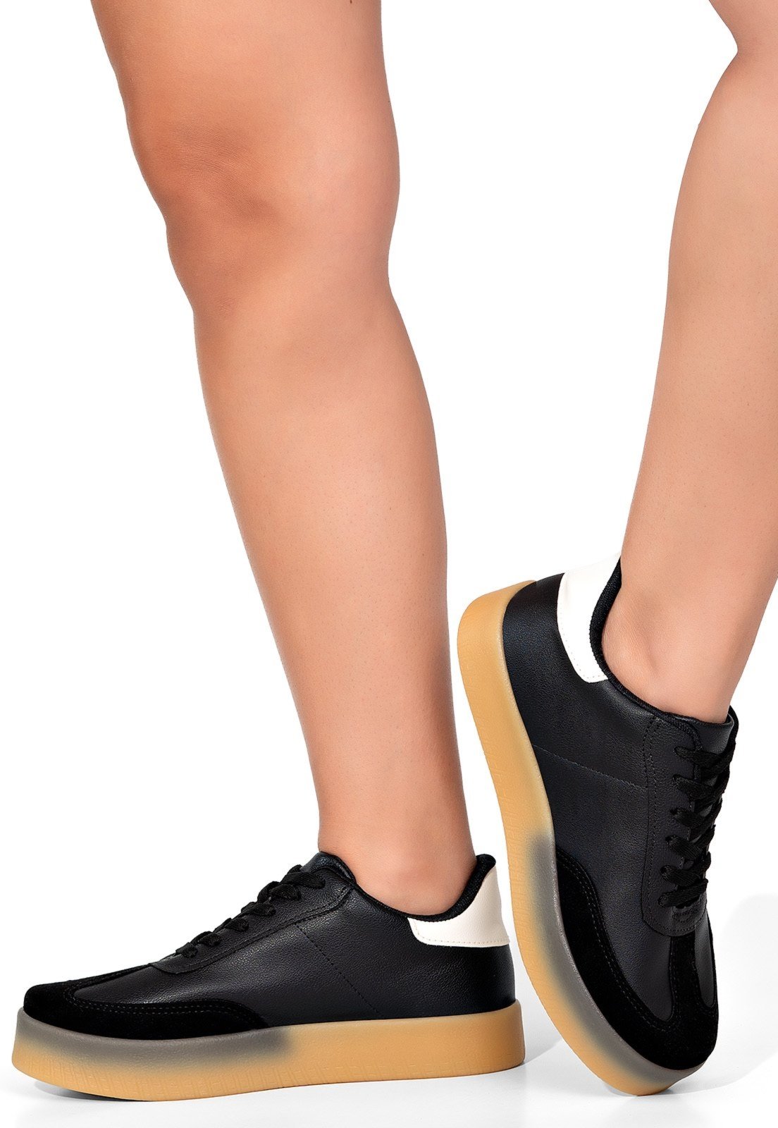 Vista 3 Tênis Feminino Lumiss Flatform Casual Confortável Moda Blogueira preto LUMISS preto