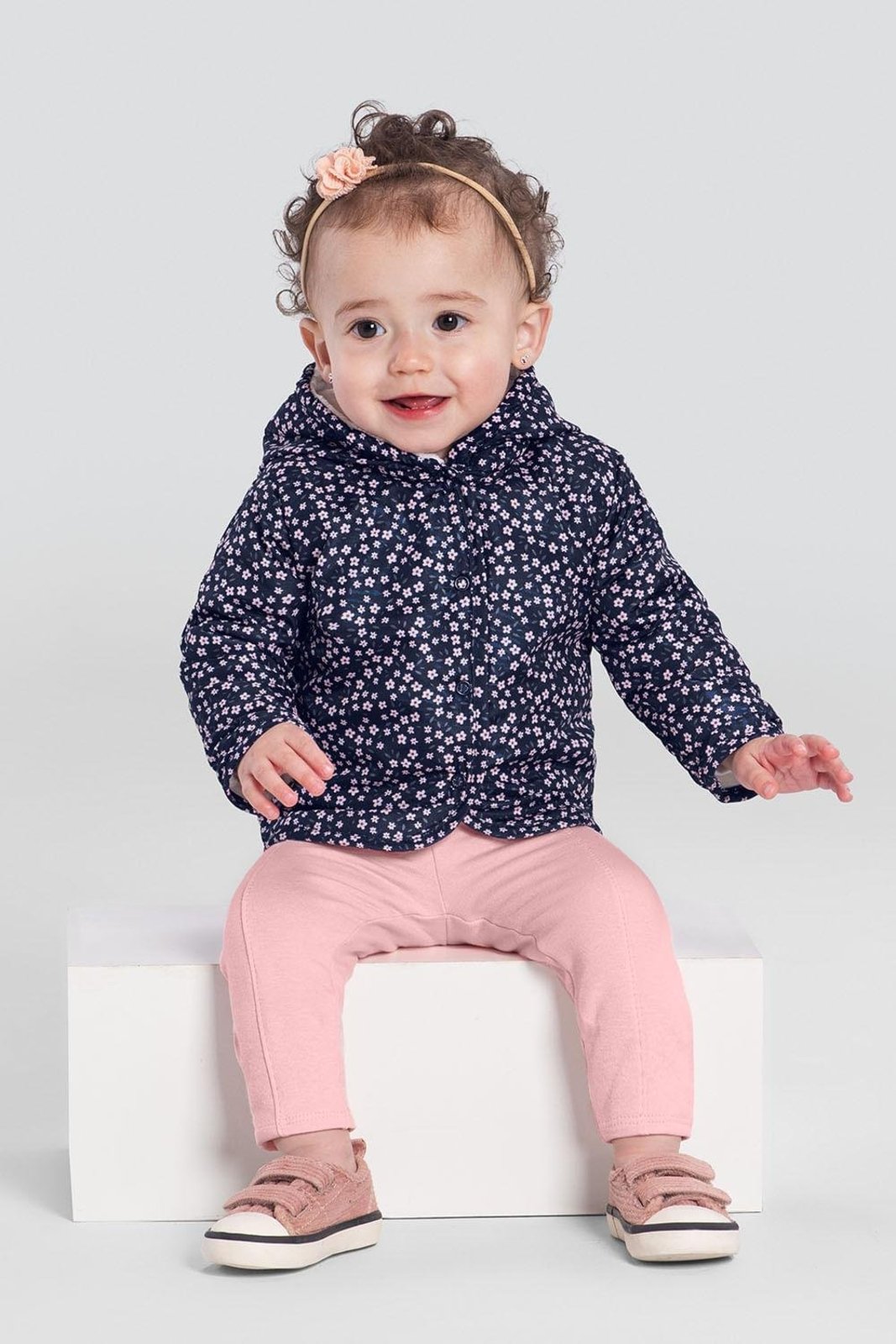 Infantil - Conjunto menina floral peluciado Mundi Azul