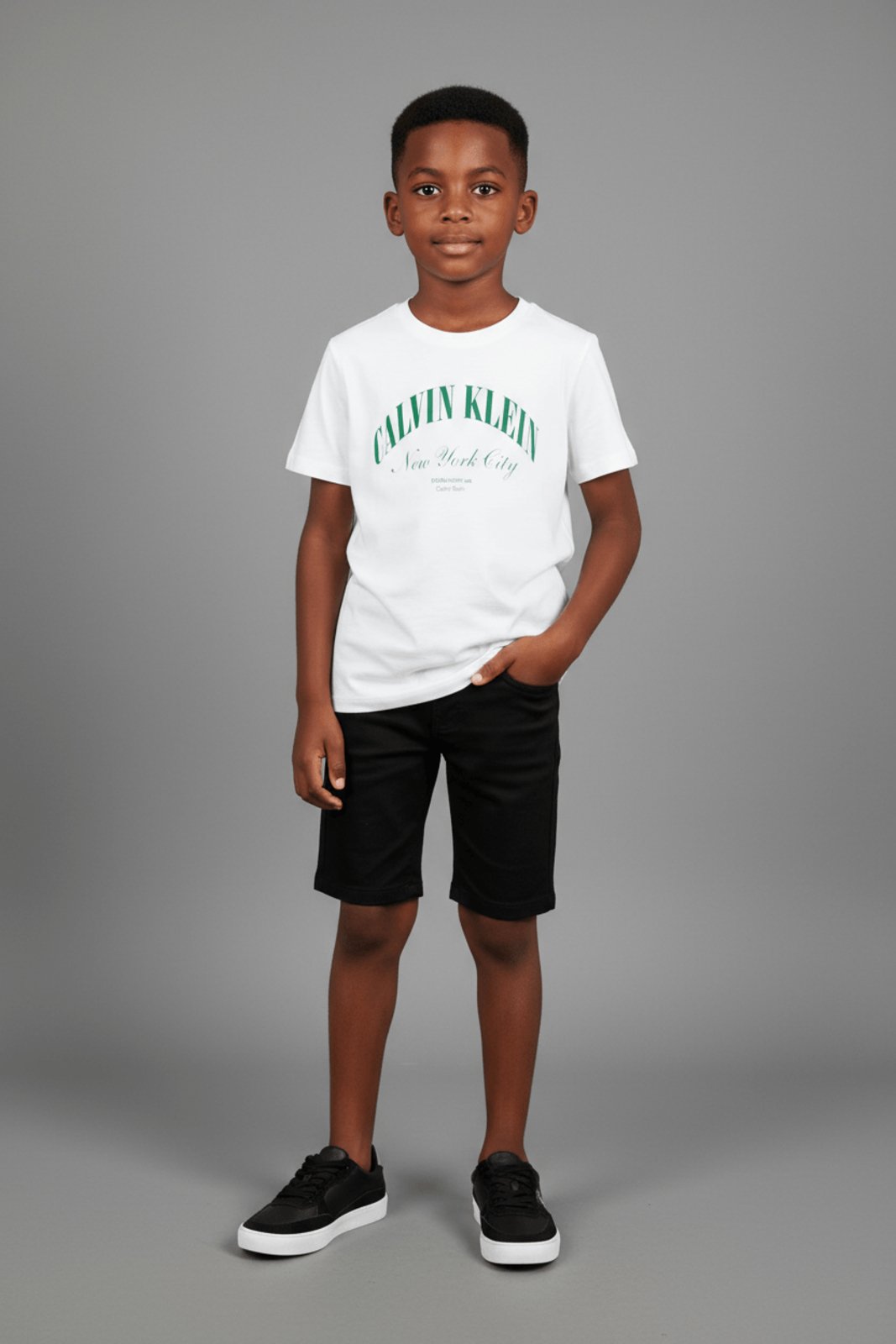 Camiseta Calvin Klein Jeans Menino Manga Curta Logo College - Branco Calvin Klein Jeans