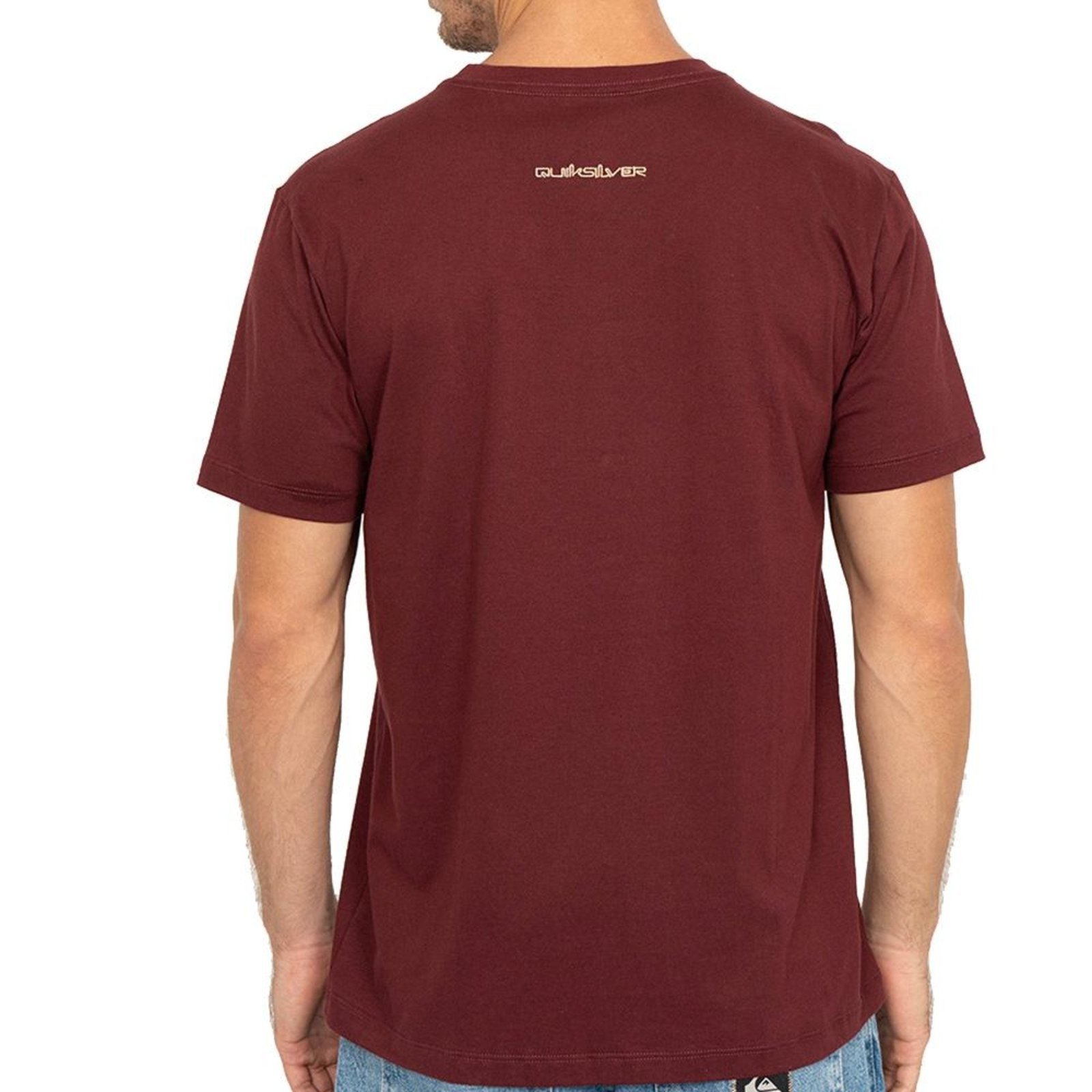 Camiseta Quiksilver Chrome Three Logo WT26 Masculina Vinho