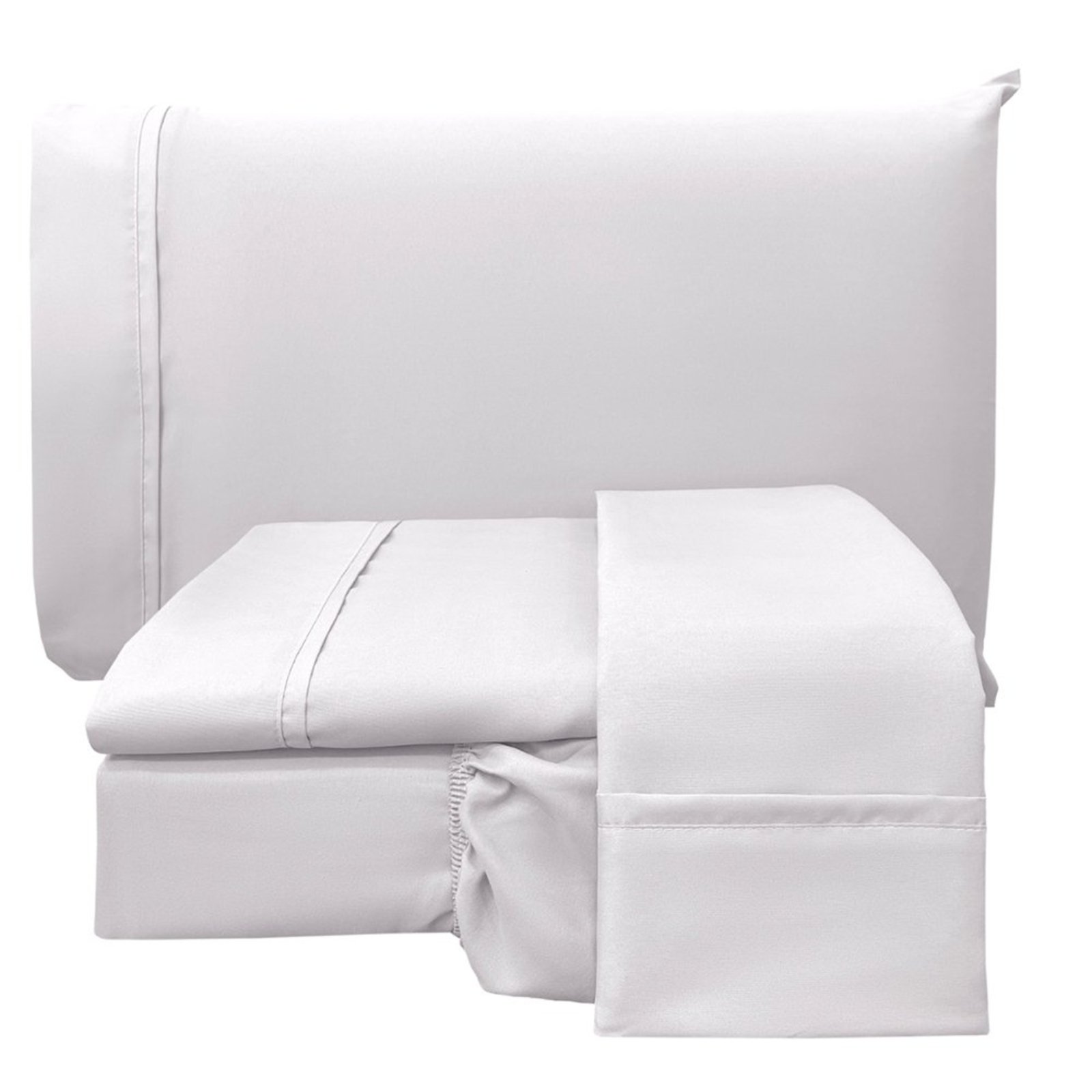 Jogo de Cama Lençol King Conforto Percal 300 Fios 4 Peças - Branco - 100% Poliéster