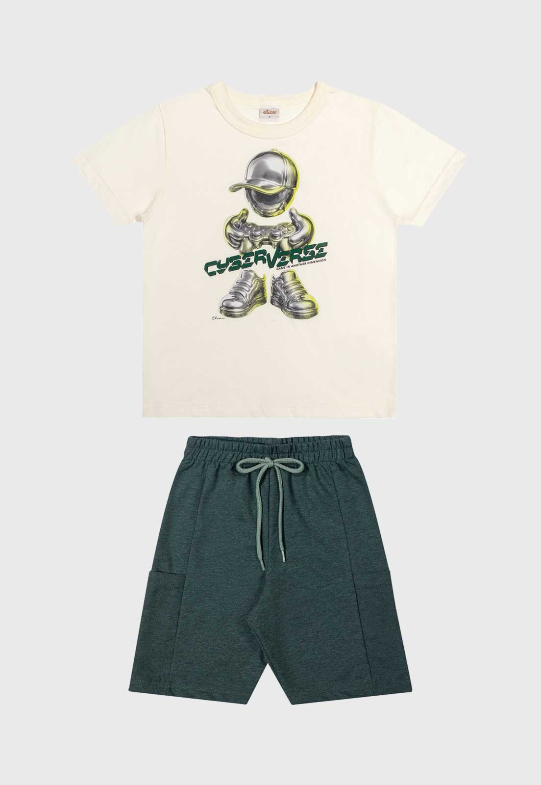 Infantil - Conjunto Curto Elian Camiseta Estampada e Short