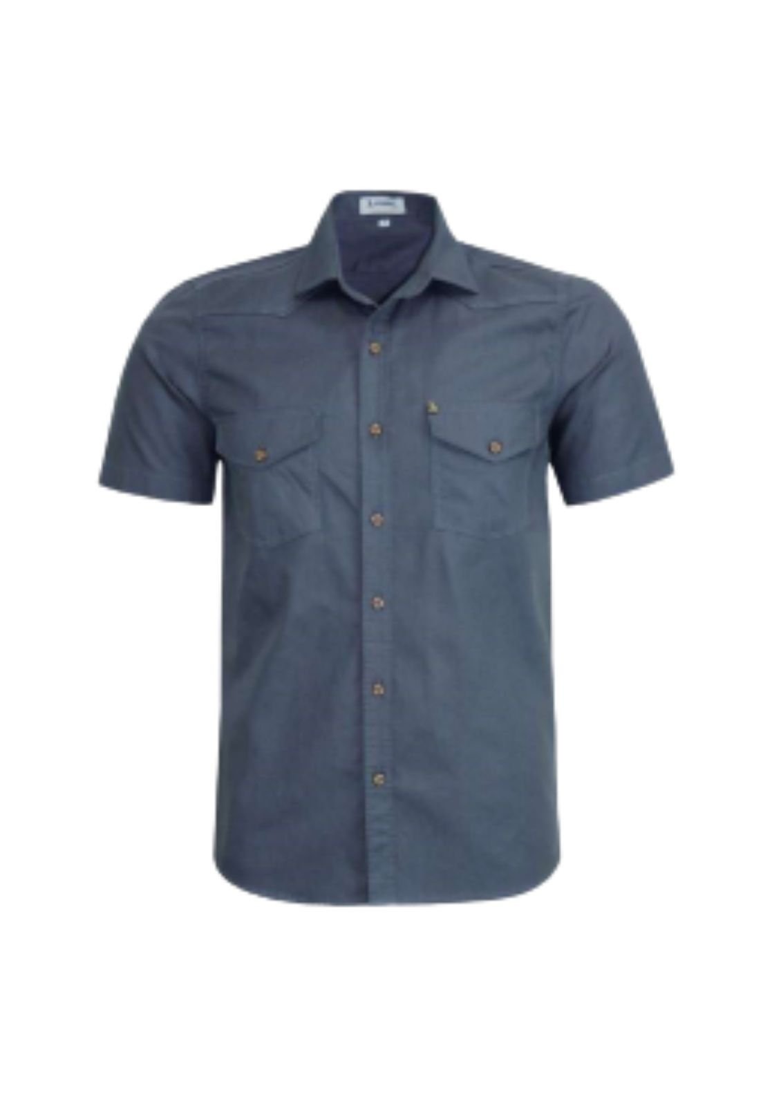 Camisa Manga Curta Amil 2 Bolsos Com Vista Militar Comfort 100% Algodão Chumbo 1901