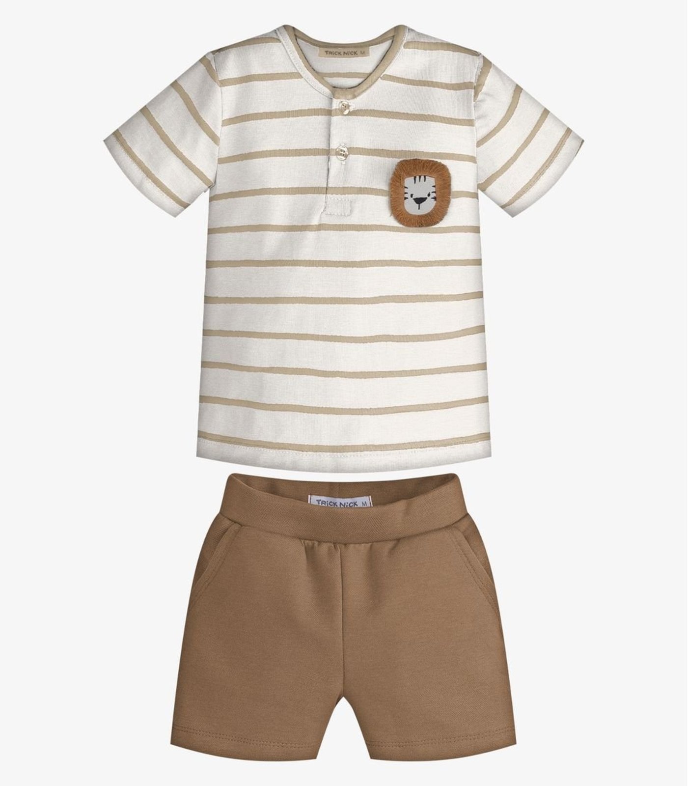 Infantil - Conjunto Camiseta Com Bermuda Trick Nick Bege