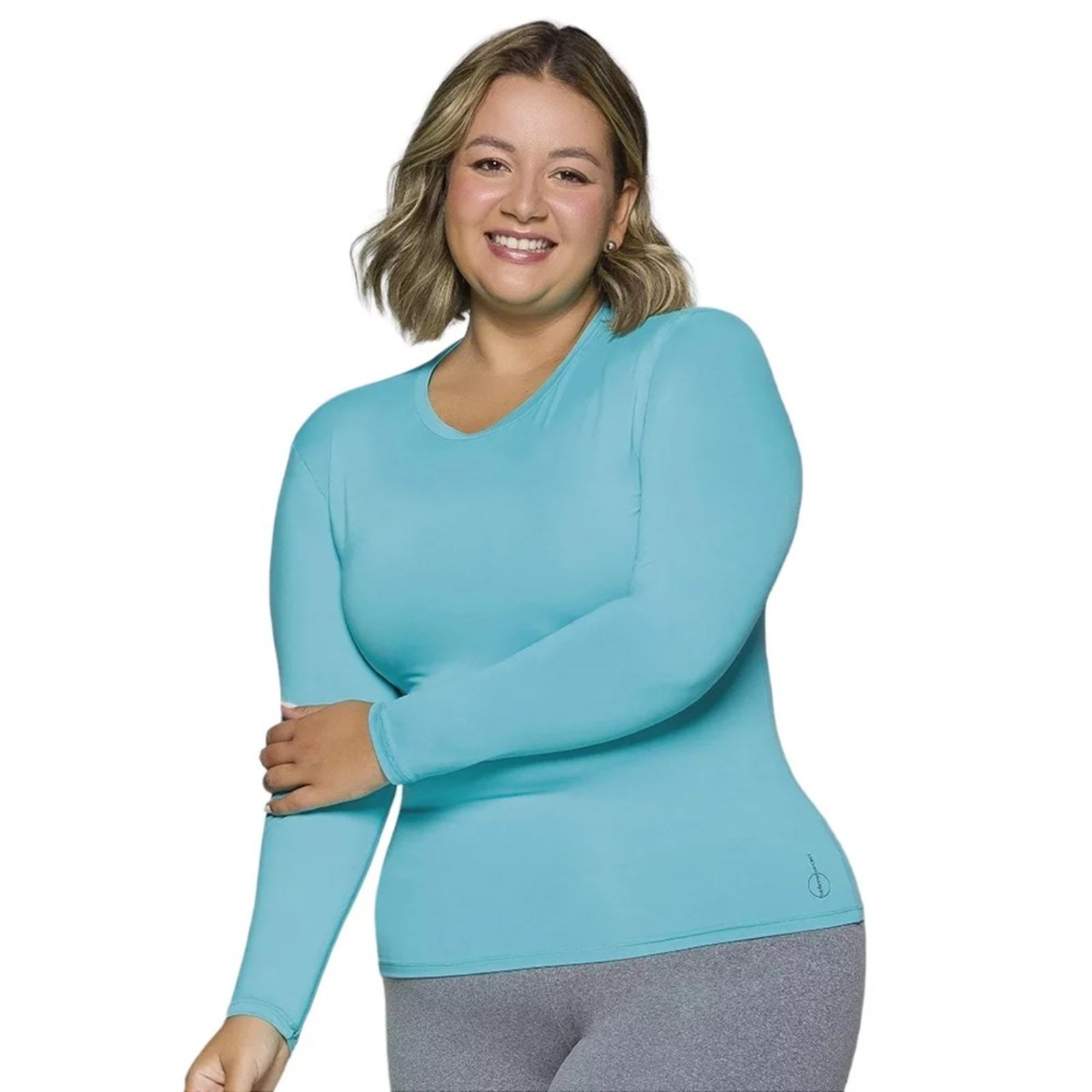 Vista 3 Kit 2 Camisas Térmicas Selene Proteção UV Plus Size Feminina rosa SELENE rosa