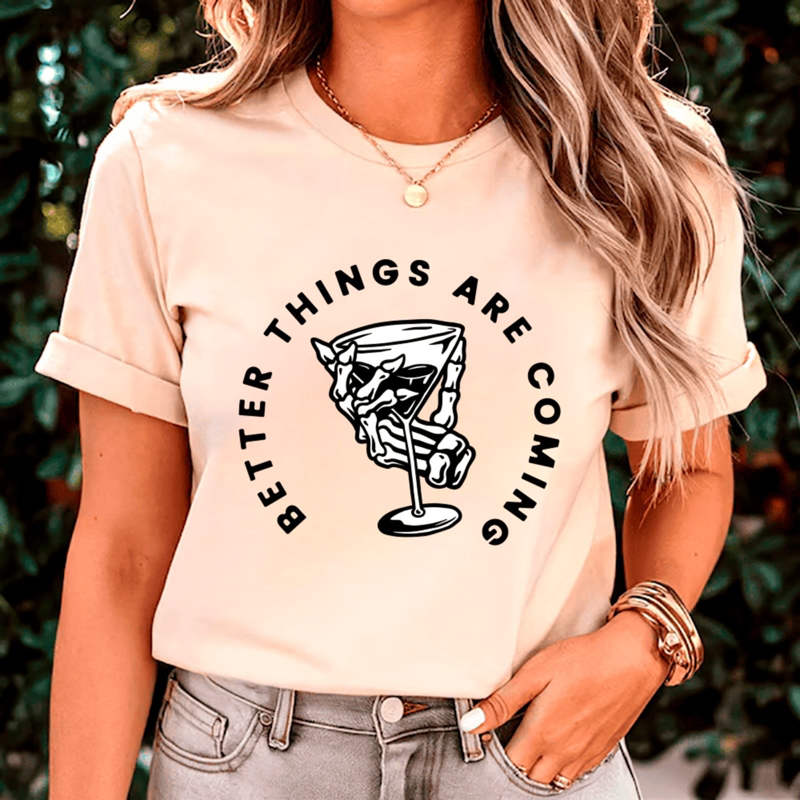 Camiseta Ousy Unissex Streetwear Better Things Are Coming Oversized Off White