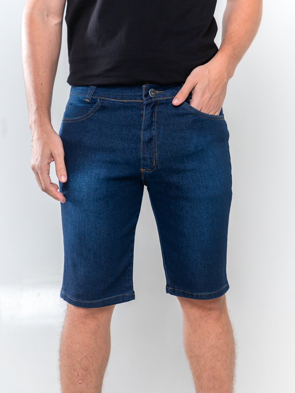 Bermuda Jeans Masculina 5 Estilos Escura Básica e Confortável Para o dia a Dia