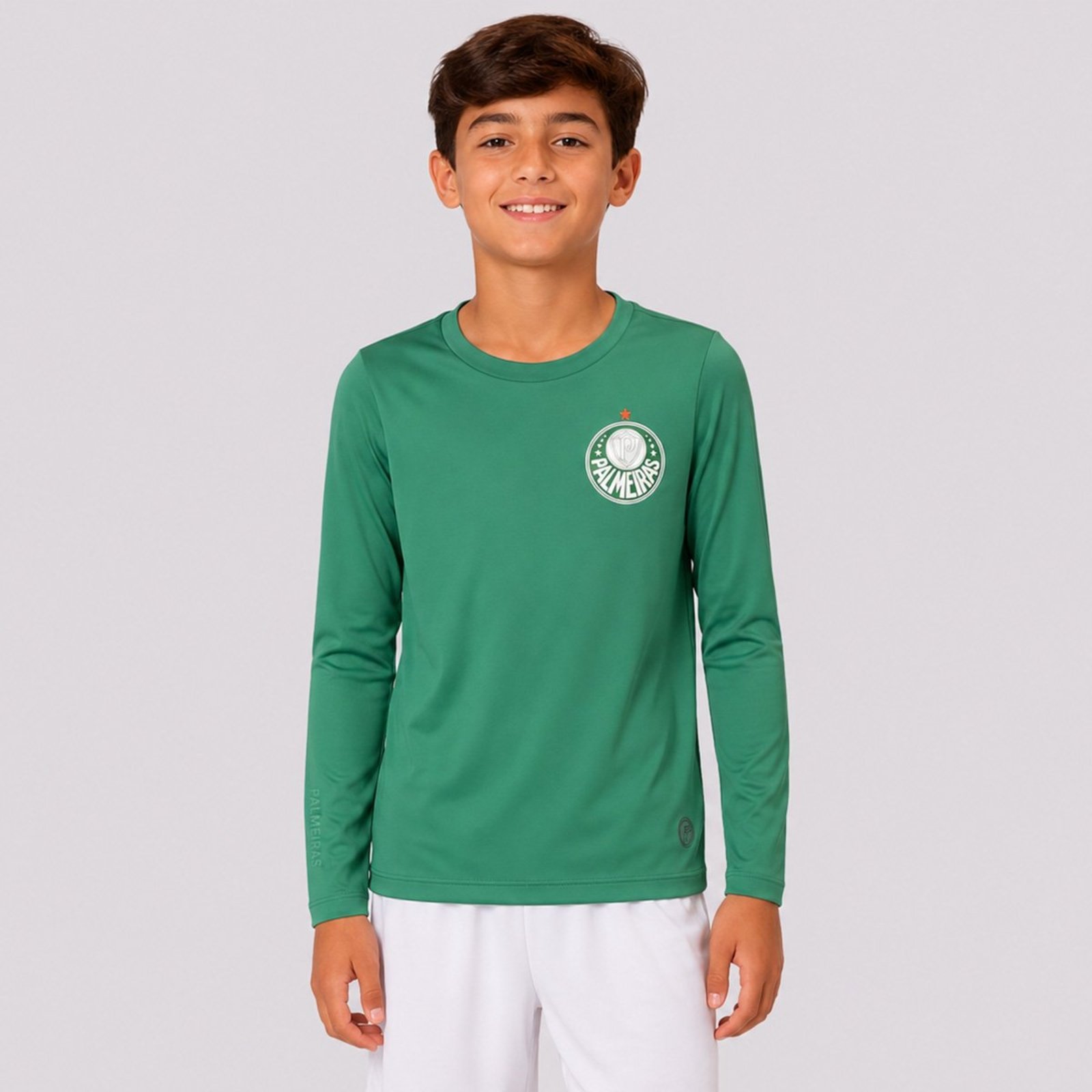 Camisa Palmeiras 1914 Manga Longa UV50 Juvenil Verde
