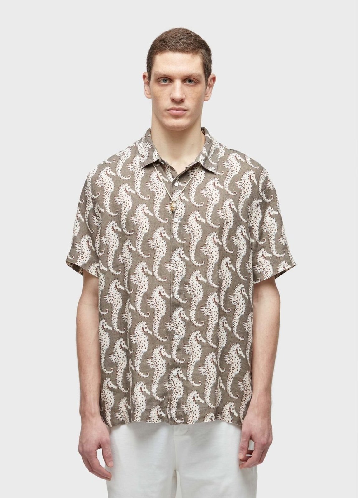 Camisa linen seahorse green mc OSKLEN