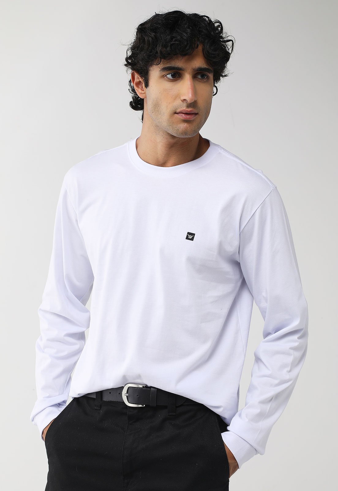 Camiseta Masculina Hang Loose Silk Manga Longa Branca