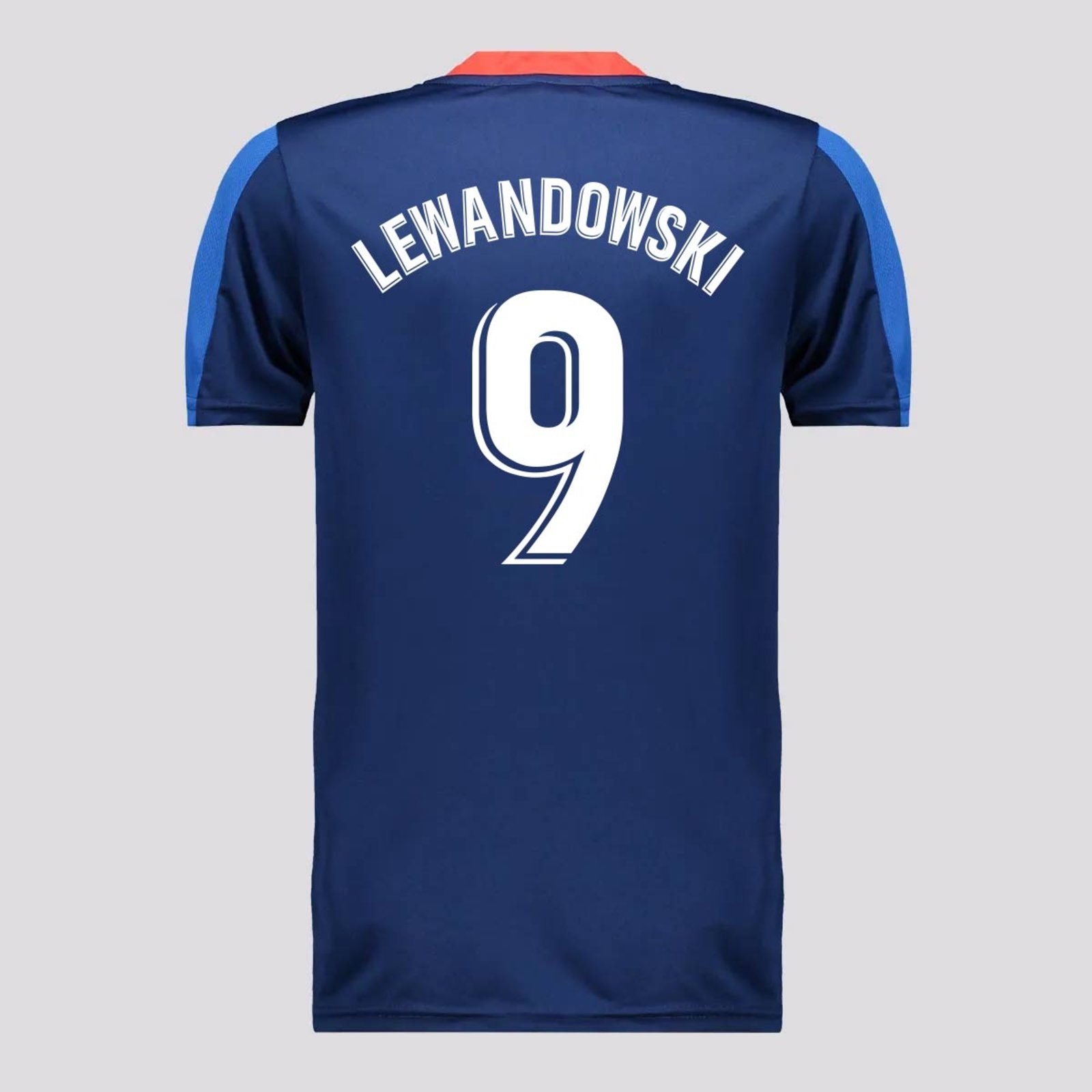 Camisa Barcelona Juvenil Marinho e Vermelha 9 Lewandowski