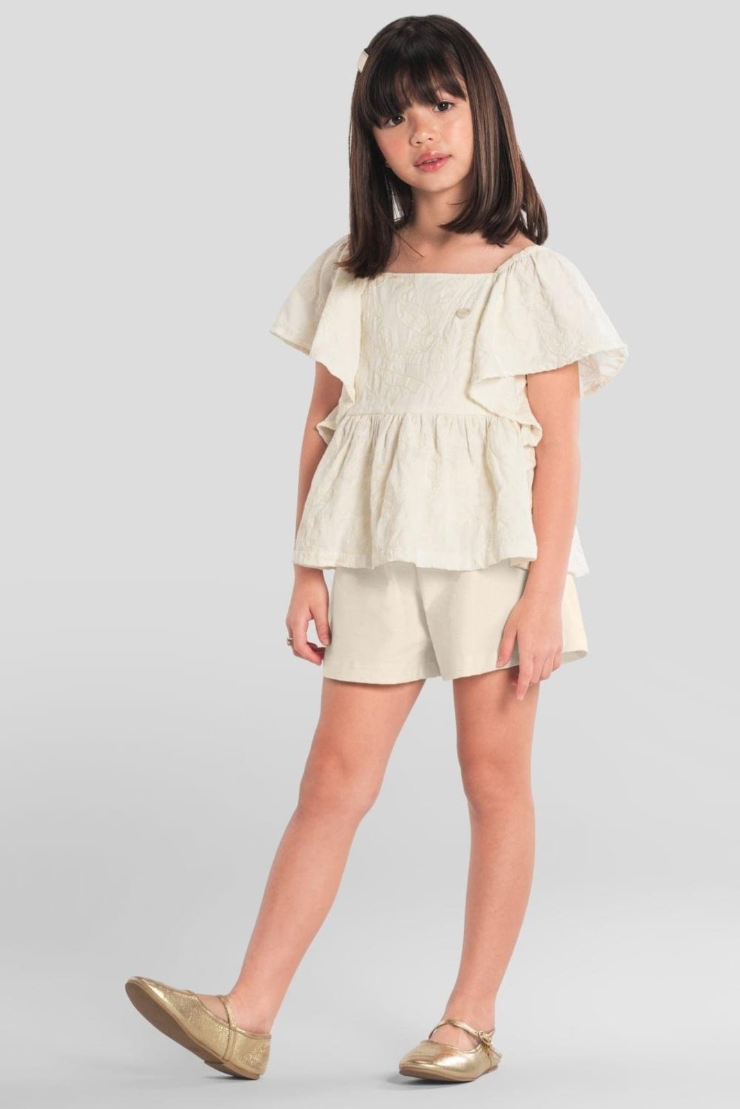 Infantil - Conjunto menina bordado Mundi