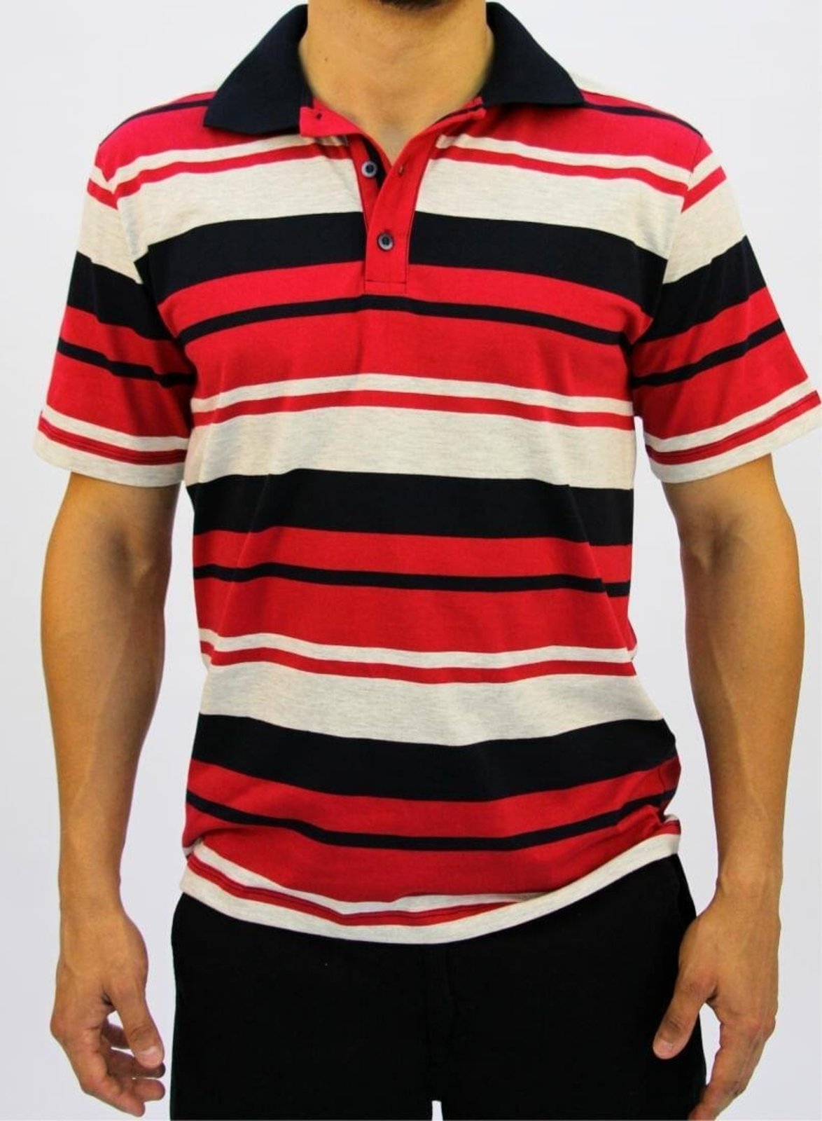 Camisa Polo Listrada | Pau a Pique Azul Marinho