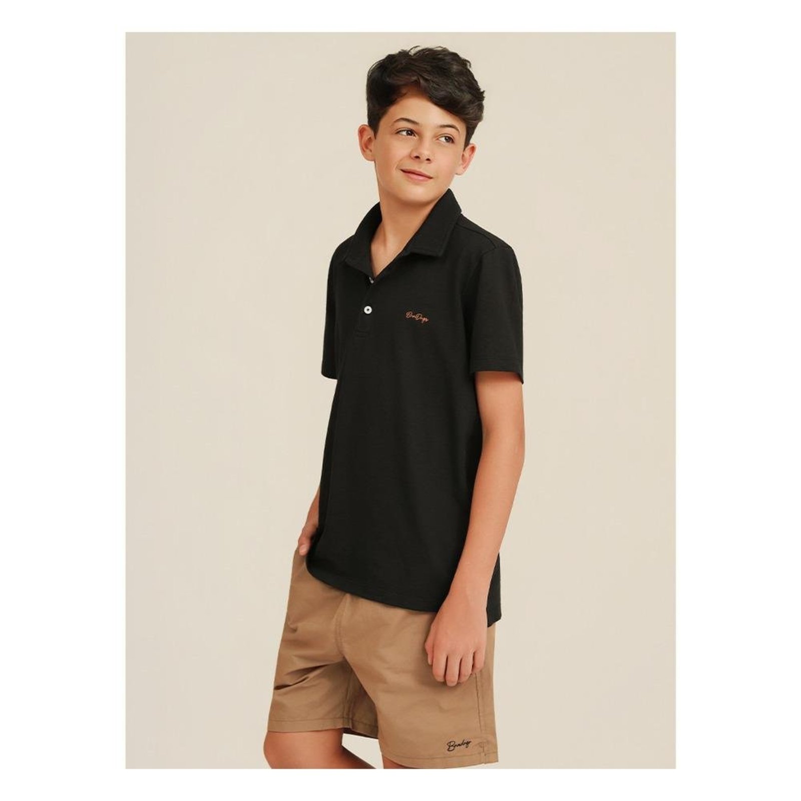 Infantil - Camisa Polo Casual Banana Danger Preto 10 Preto
