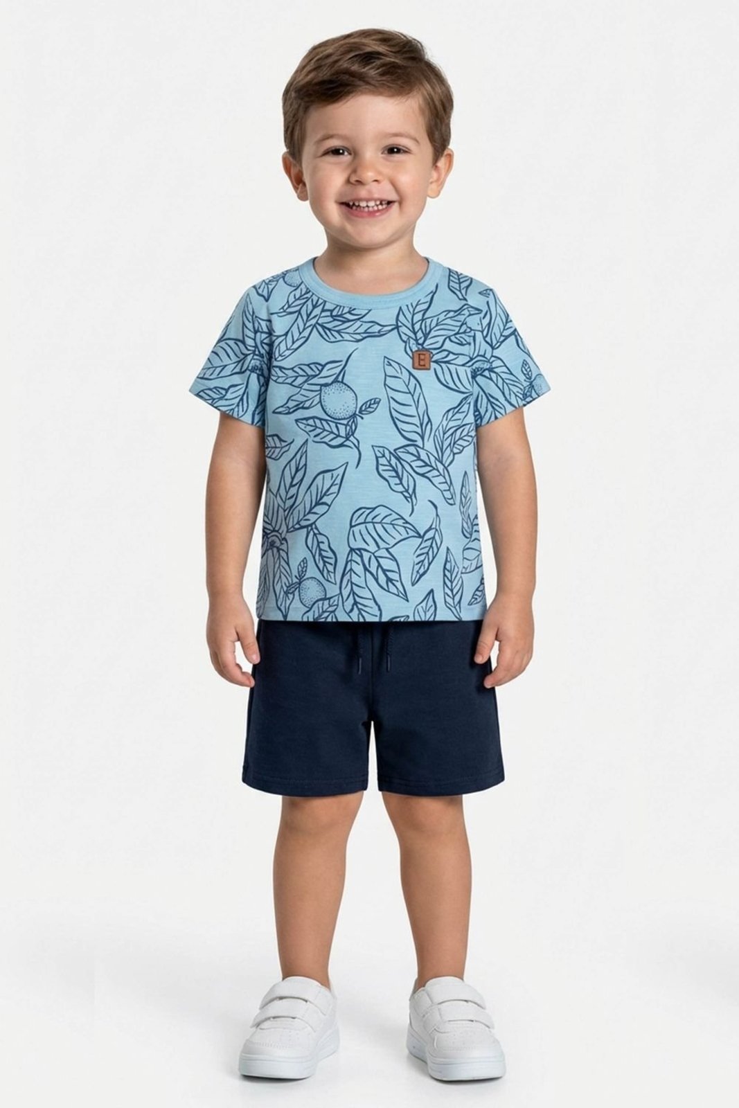 Vista 3 Infantil - Conjunto Menino Folhas Flamê Elian amarelo Elian amarelo