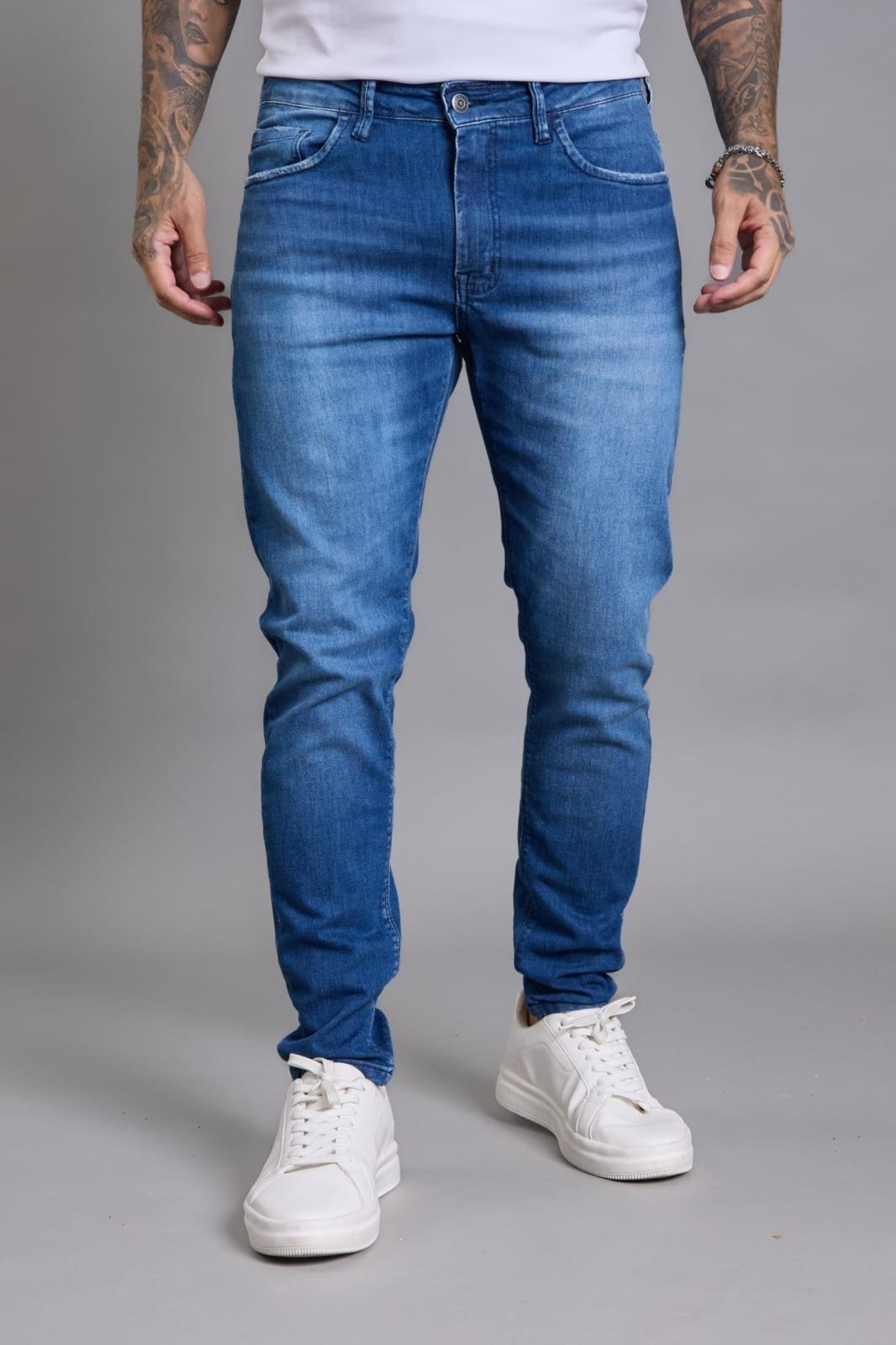 Calça Jeans Masculina Skinny Marmorizado Dialogo Jeans Azul