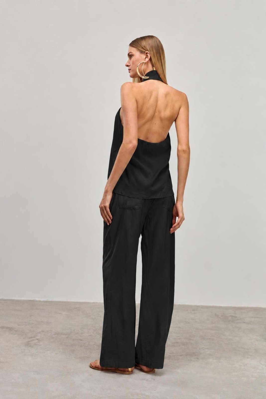 Calça Wide Com Bolso-Faca Carlota Costa Rosa