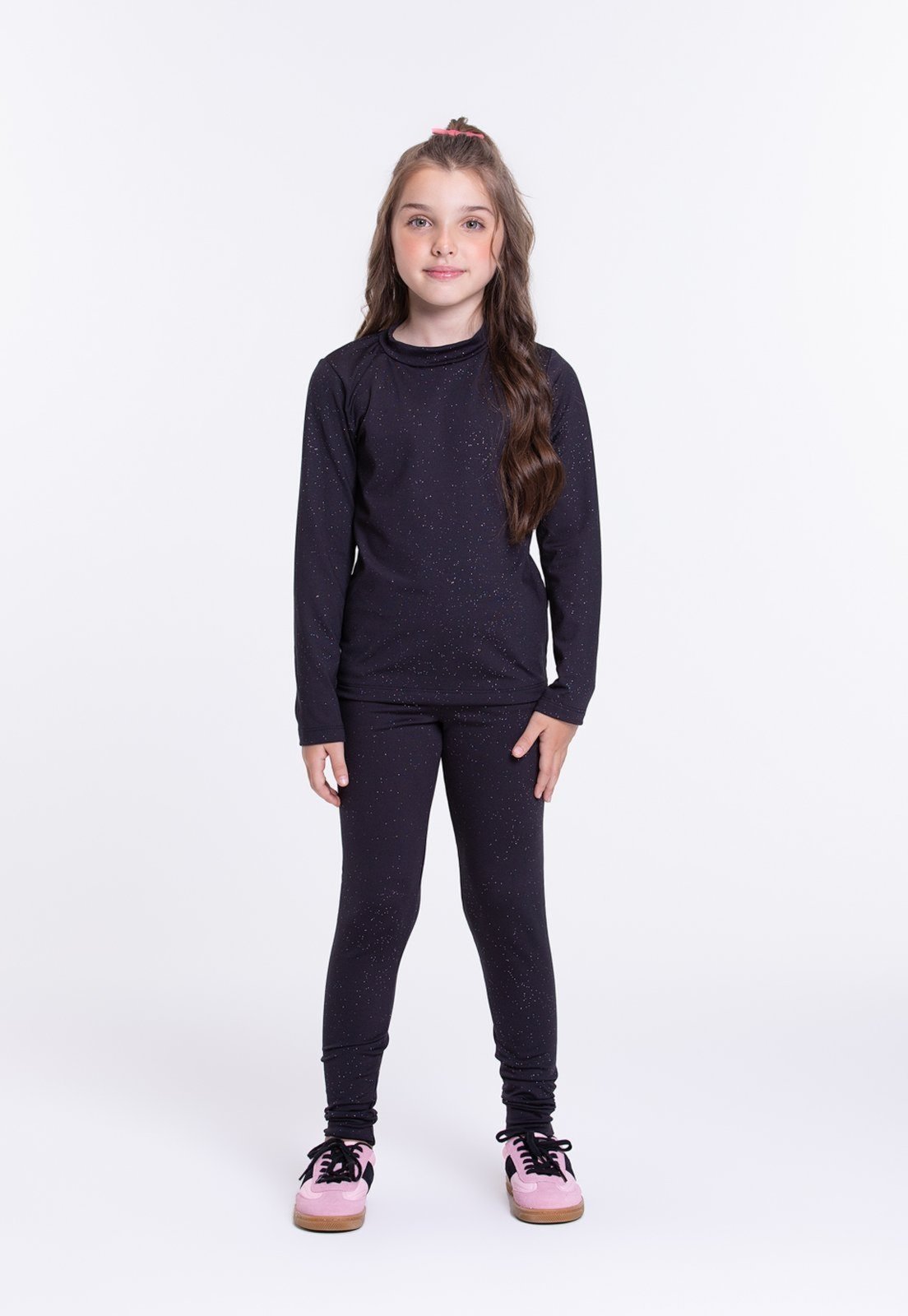 Infantil – Conjunto Térmico Brilhos Mágicos Preto – Vida Costeira