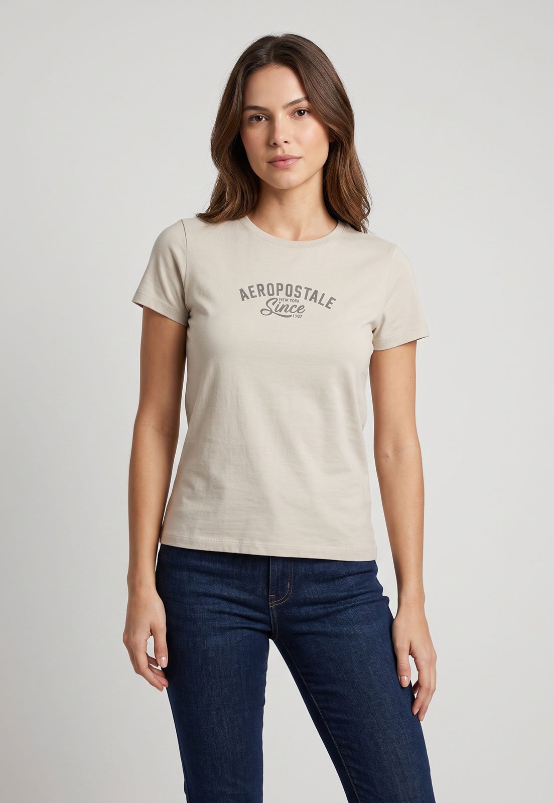 Camiseta Feminina Aeropostale Logo Areia