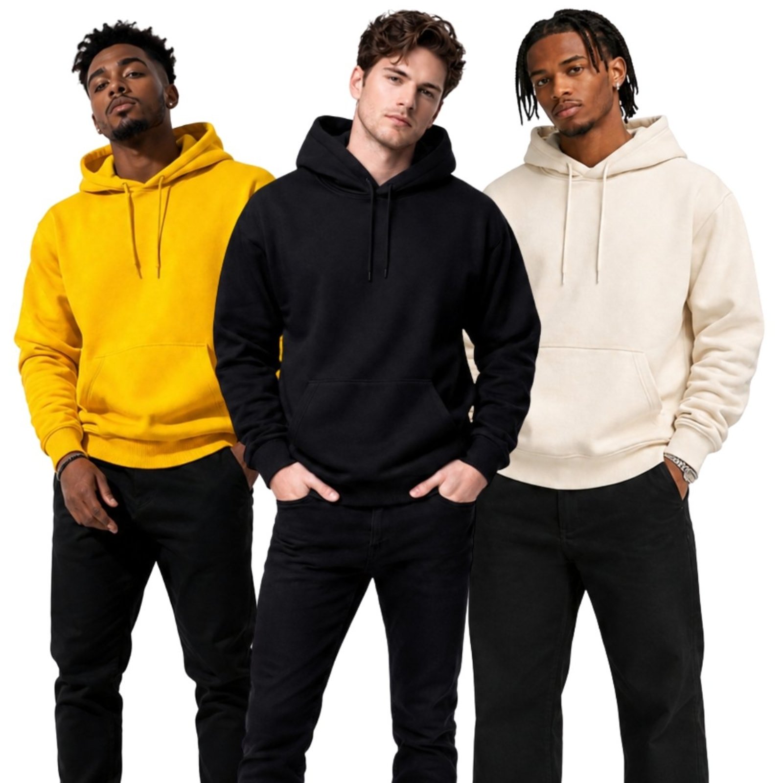 Kit 3 Moletom Modelo Canguru Com Capuz Masculino Liso