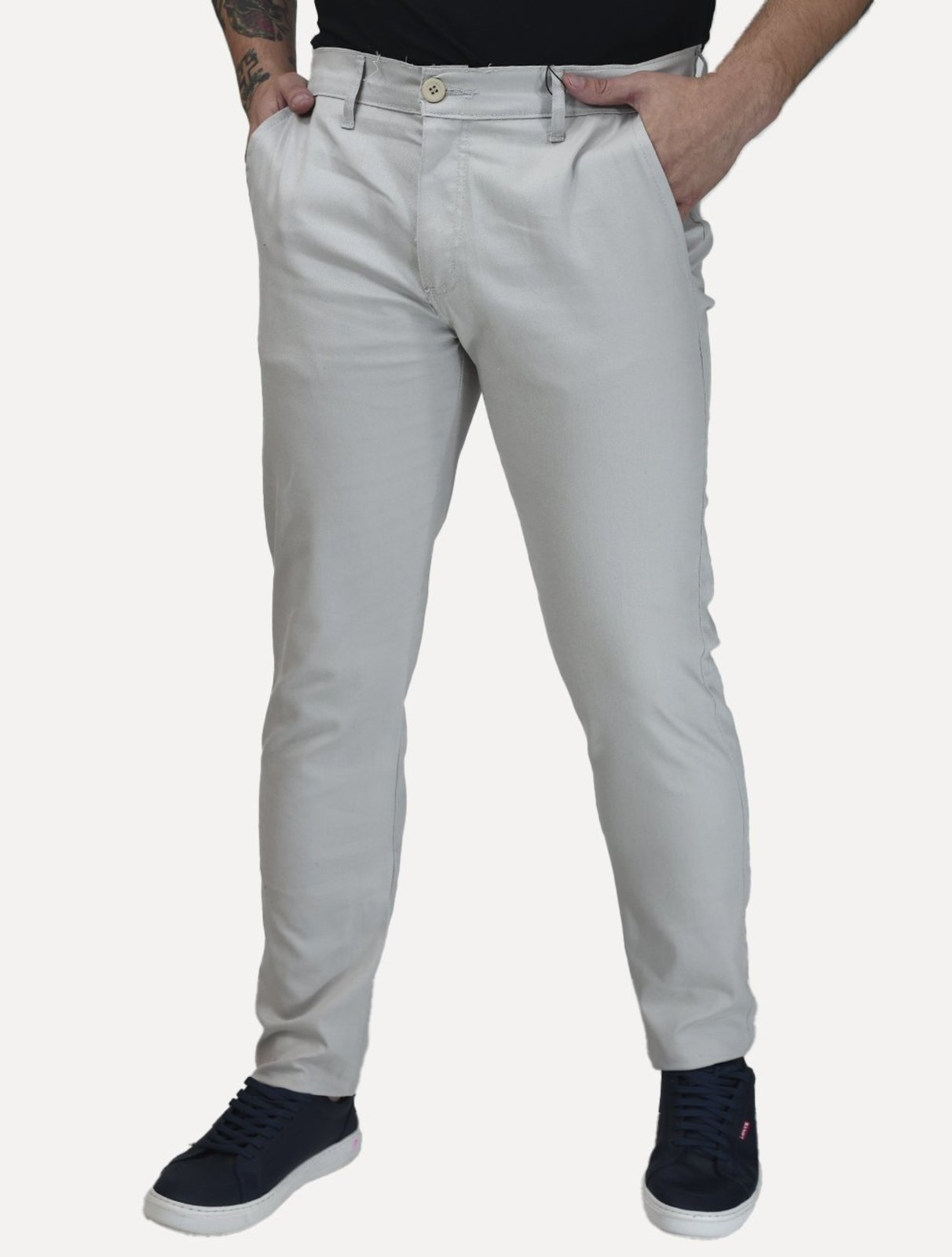 Calça Dixen Masculina Sarja Slim Areia
