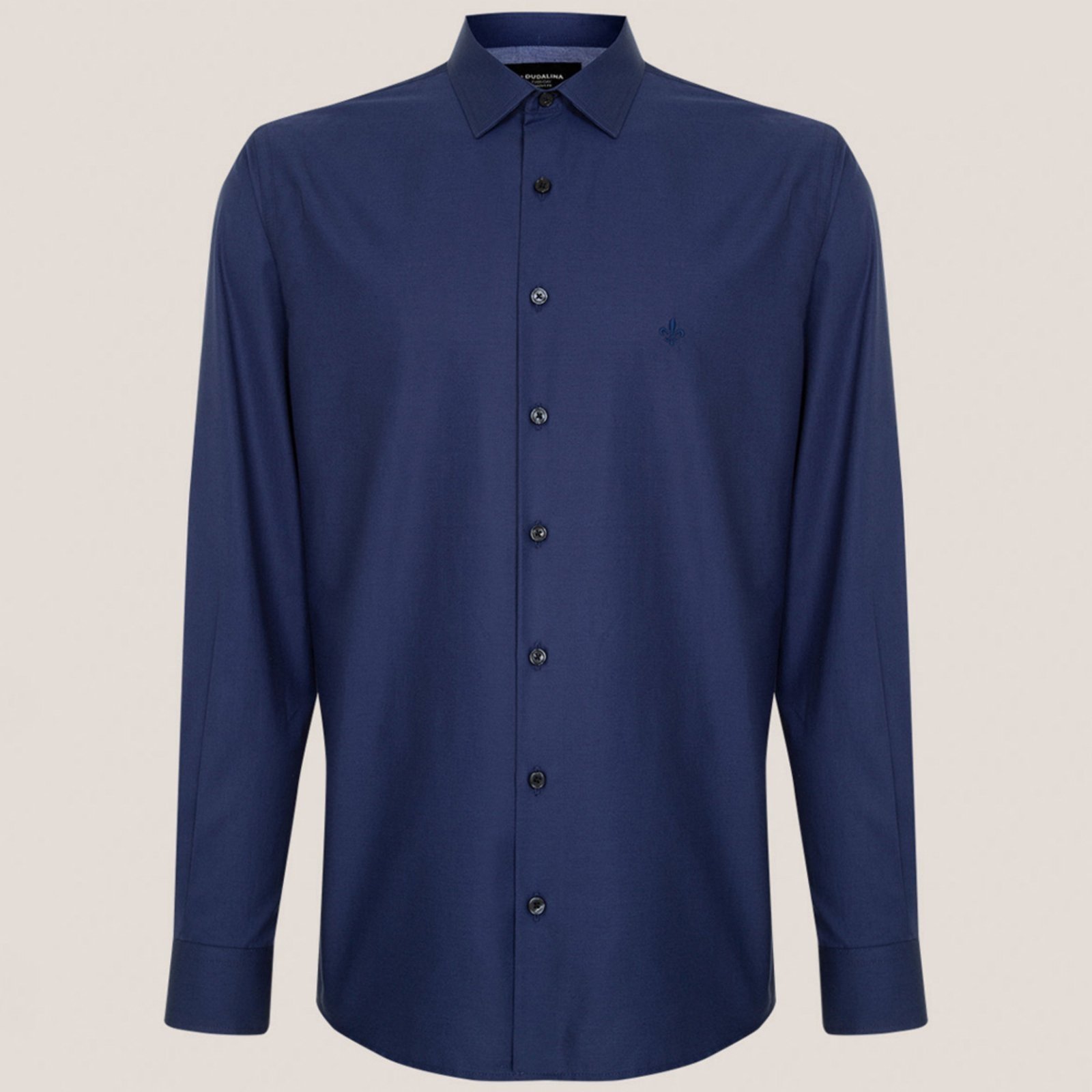 Camisa Dudalina Comfort Tricoline In25 Marinho Masculino