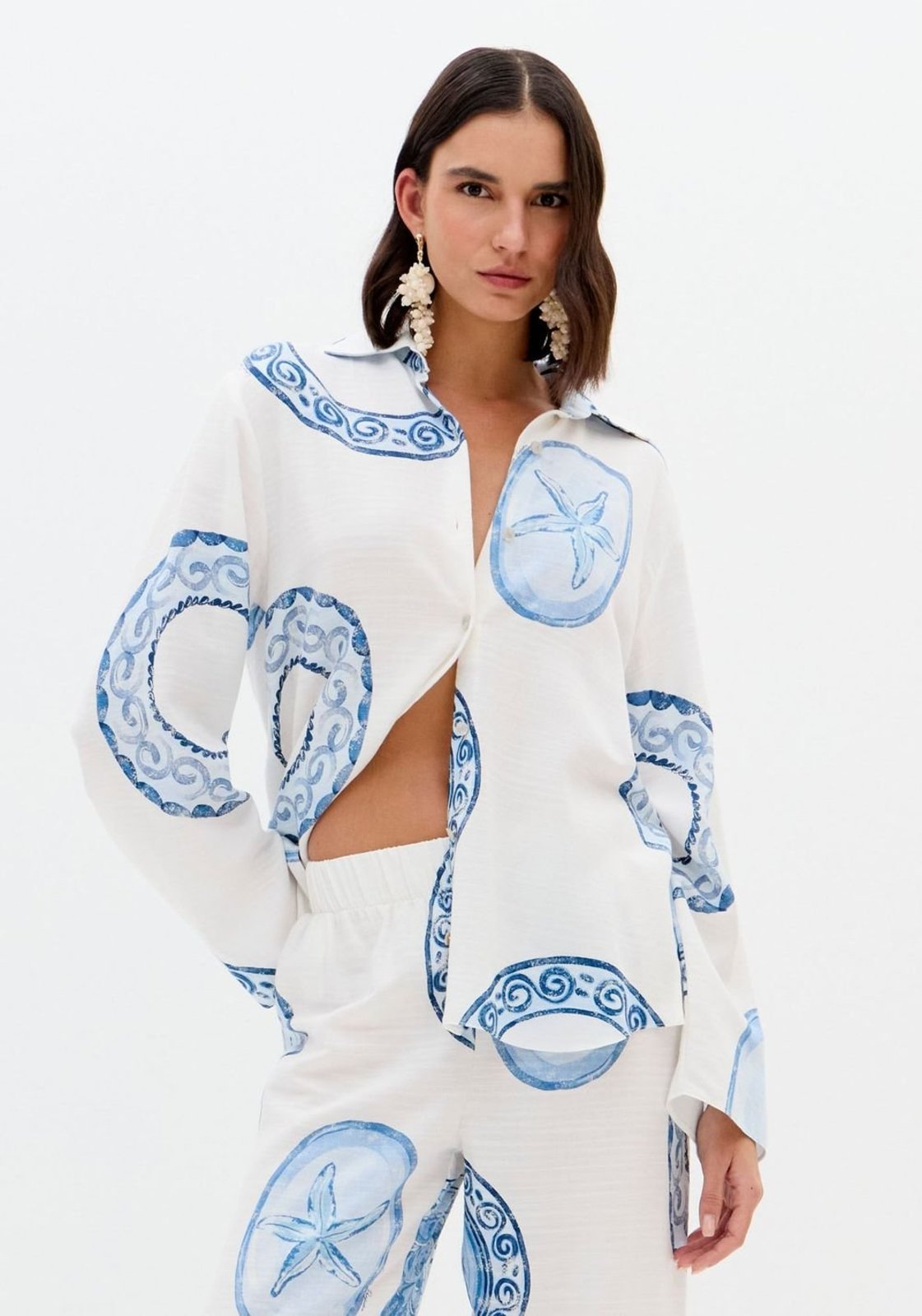 Camisa Ampla Estampada Alongada Lança Perfume