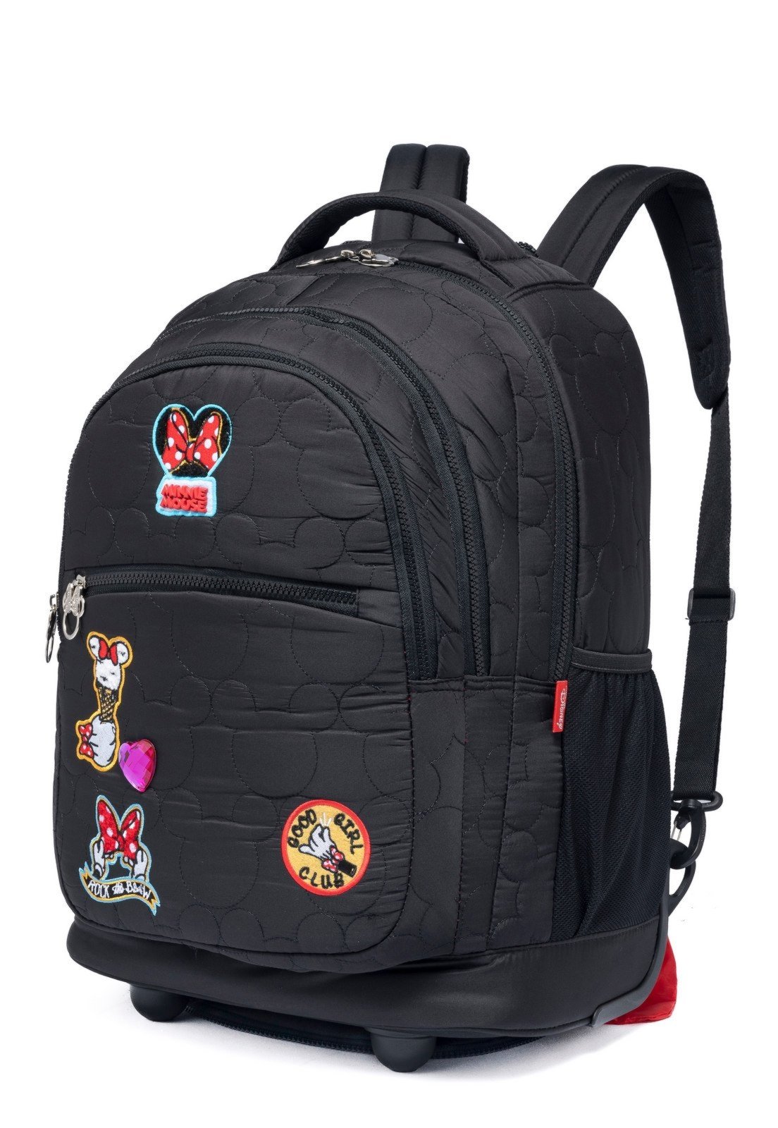 Vista 3 Infantil - Kit Mochila Lancheira Estojo Minnie Mouse Disney Menina Juvenil Escolar Espaçosa preto Disney preto