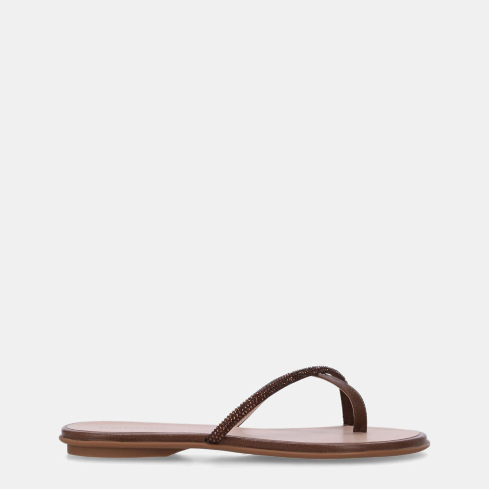 Chinelo Couro Atacama Espresso Com Tira Strass Marrom - 52210068 Luz da Lua