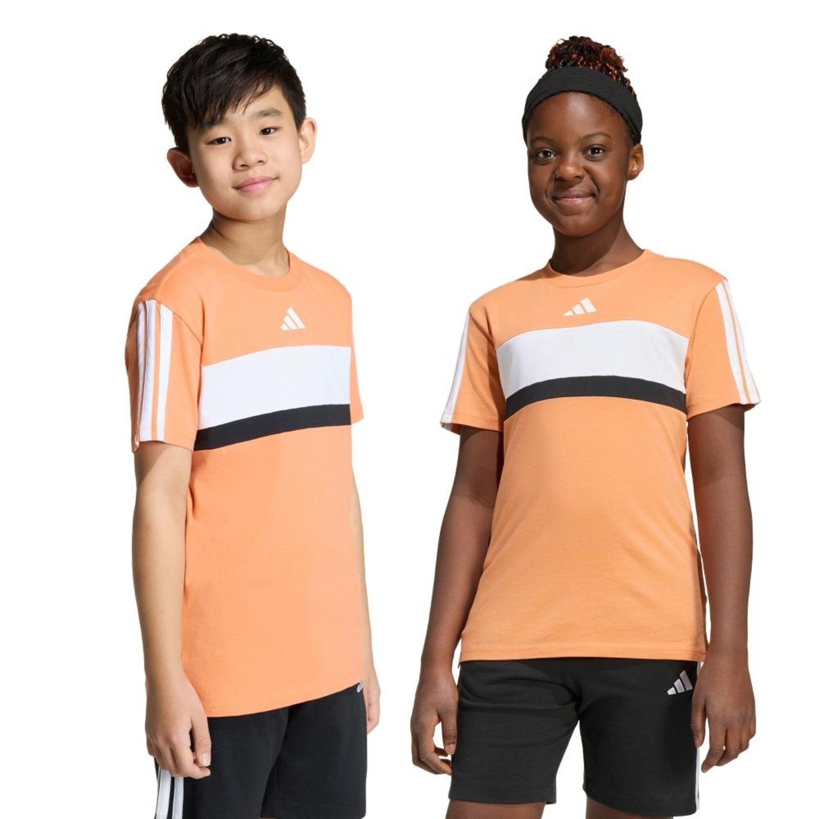 Camiseta Seasonal Essentials Tiberio Três Listras Laranja