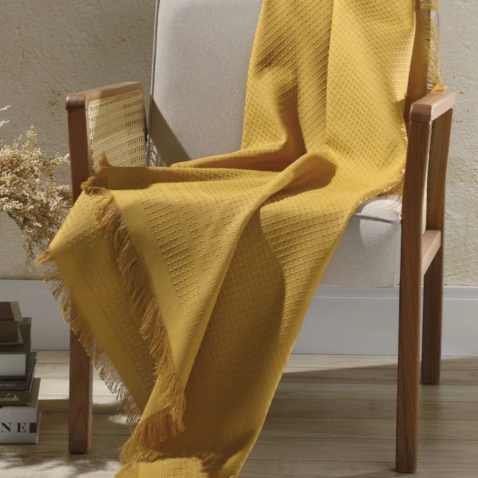 Vista 3 Manta Decorativa Dohler 1,50x2,10 Marrocos Amarela amarelo Dohler amarelo