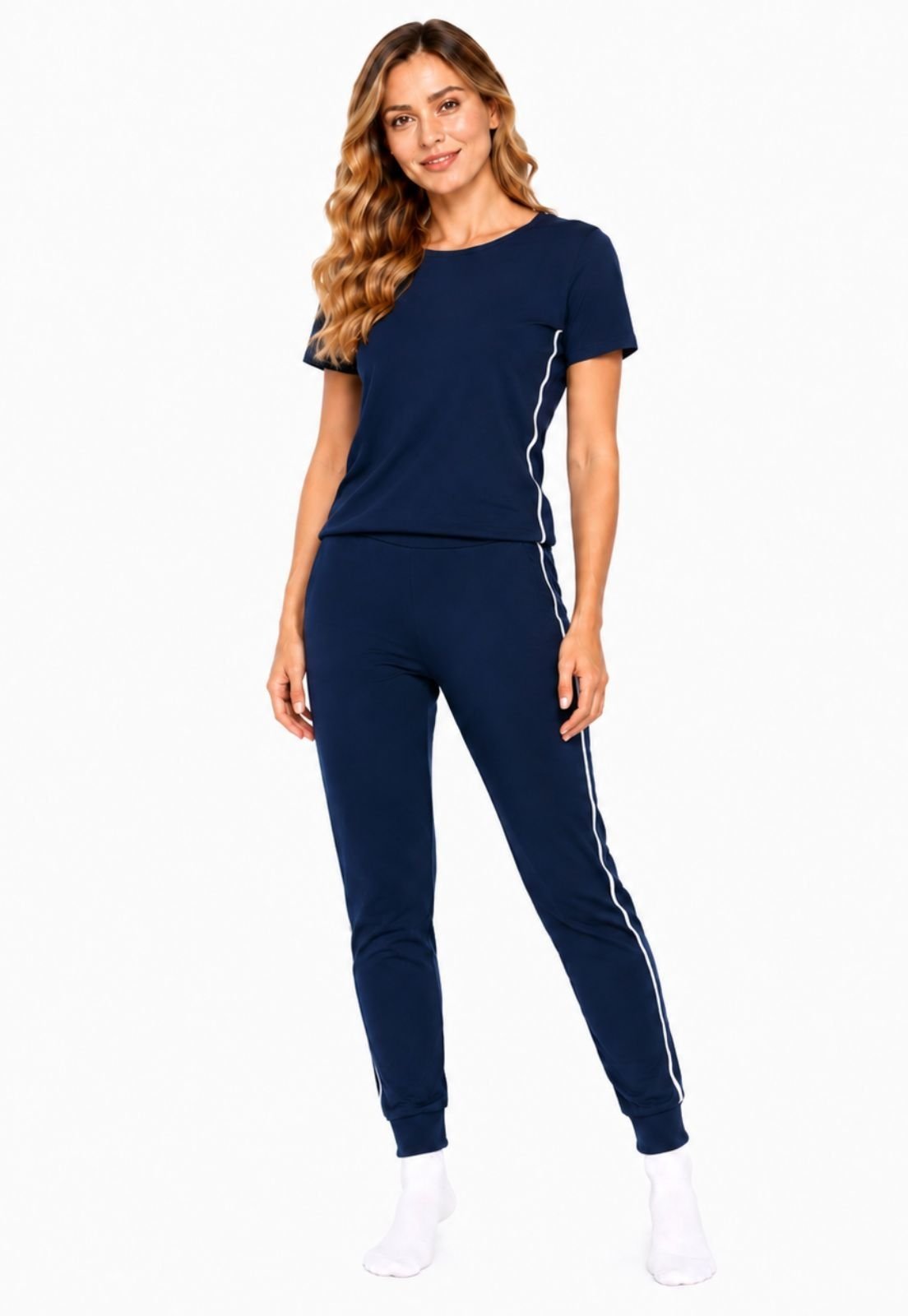 Pijama Feminino Maria Paes Marinho com Detalhe Branco