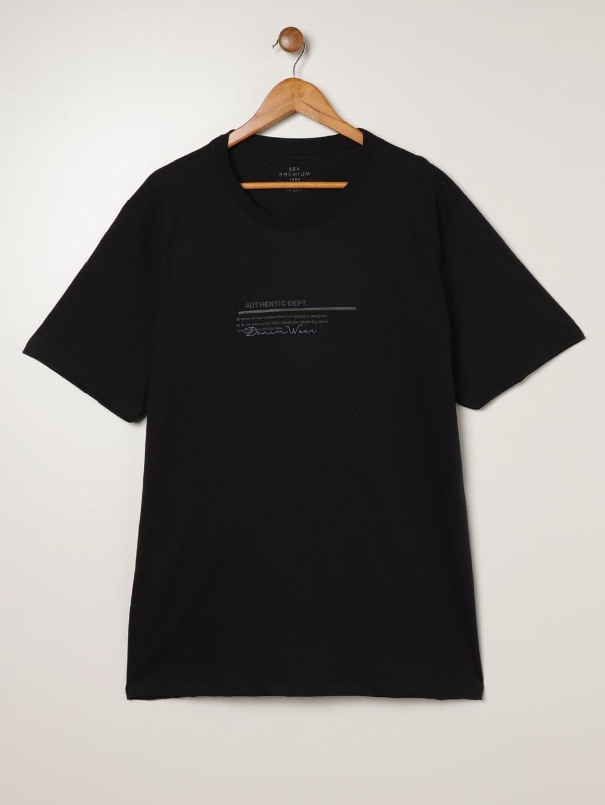 Camiseta Manga Curta Plus Size Masculina PRETO