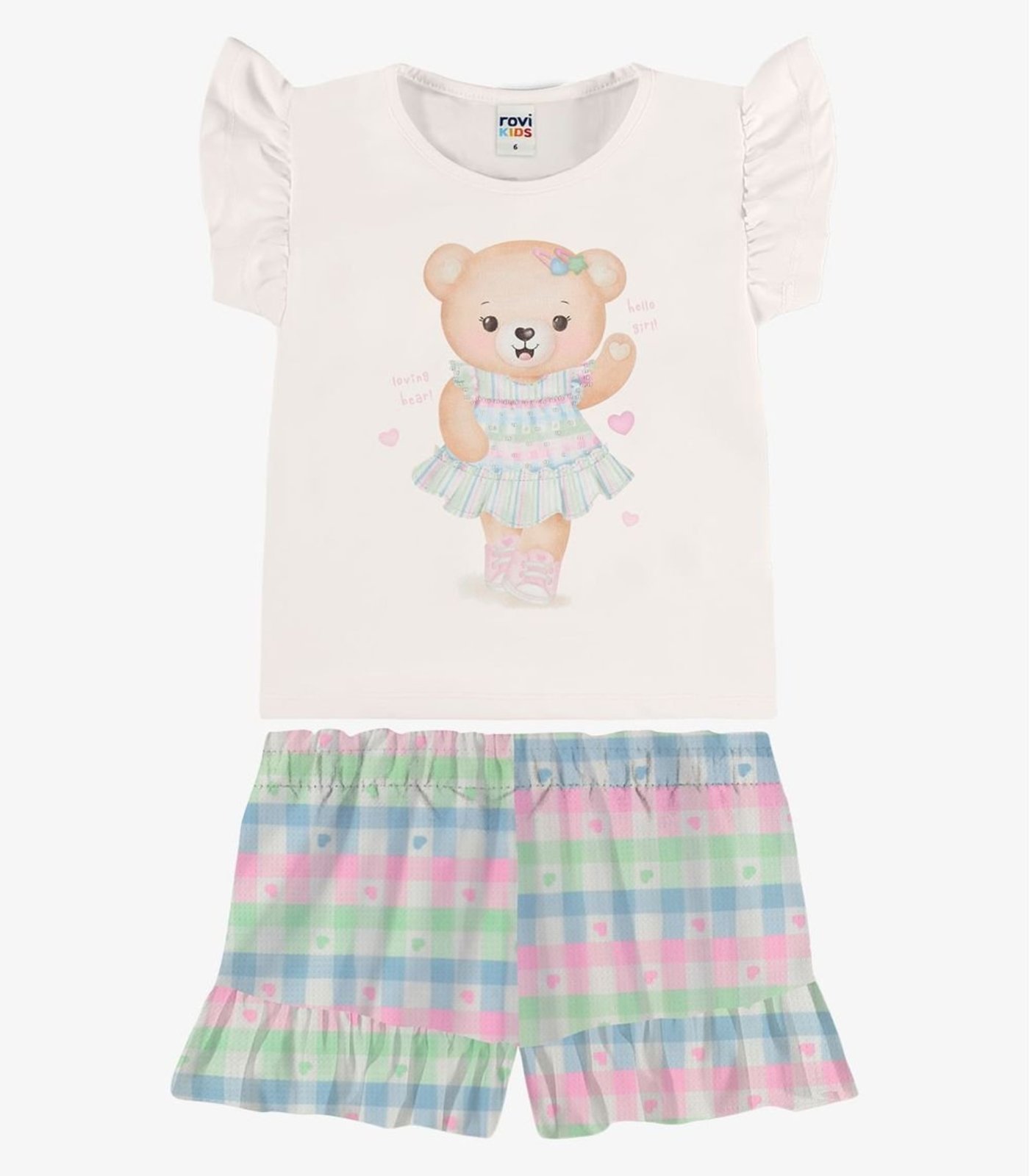 Infantil - Conjunto Blusa Com Shorts Rovi Bege