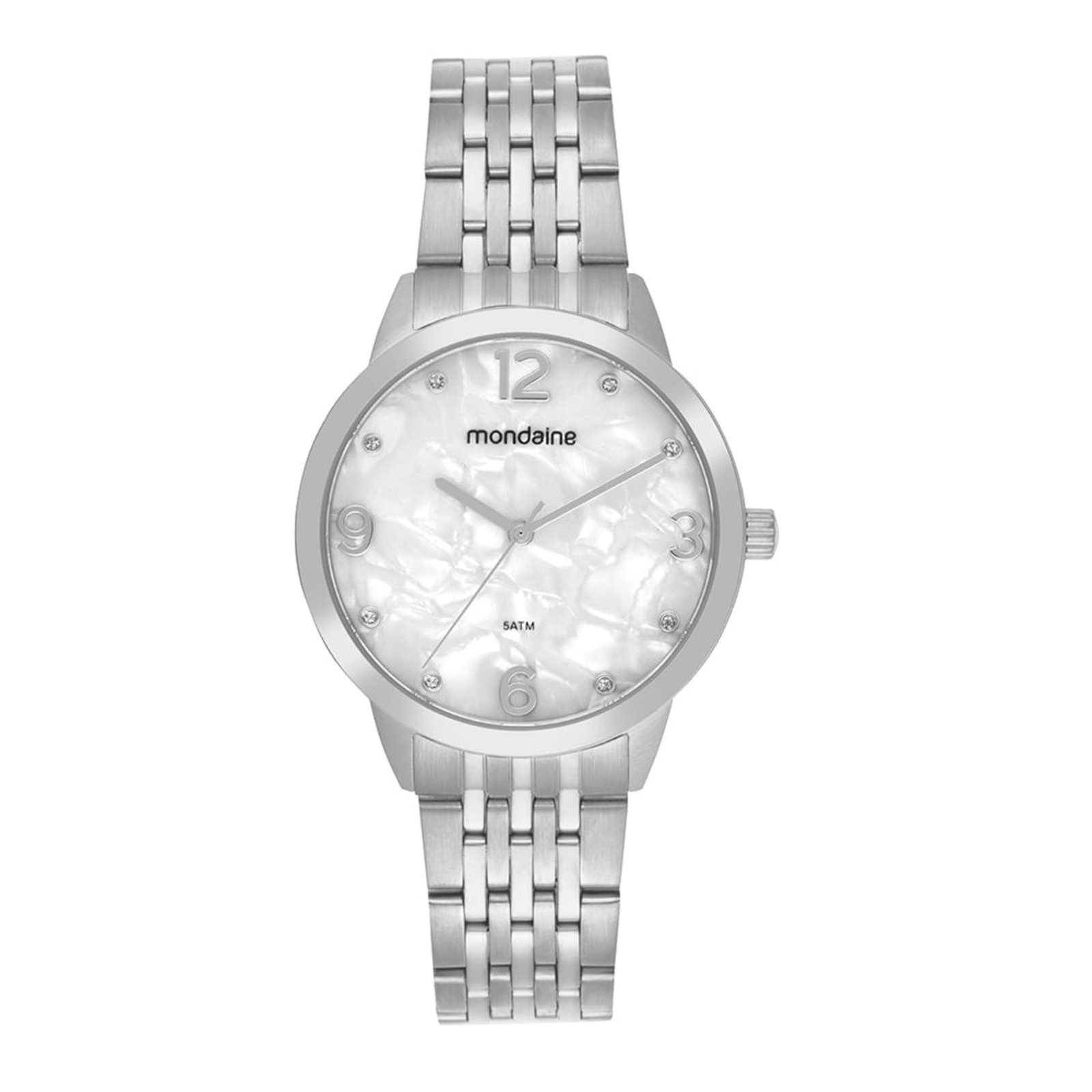 Relógio Feminino Mondaine Aço Madreperola Prata Mondaine