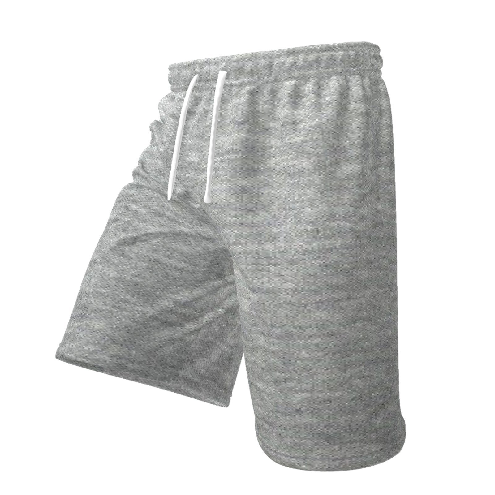 Bermuda Masculina Moletom Treino Lisa Com Cós Elástico Ajustável Com Cordão E Bolsos Cinza