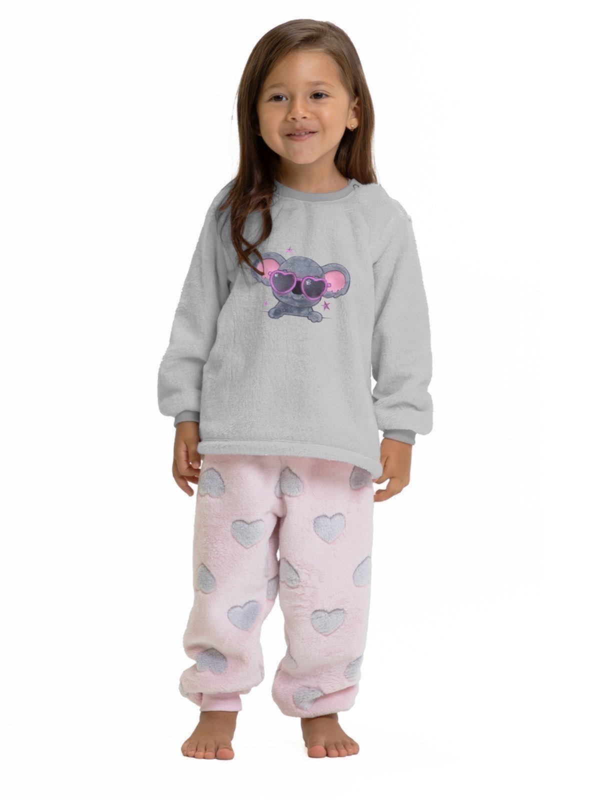 Pijama de Inverno Soft Fleece Magicamente Coala Corações