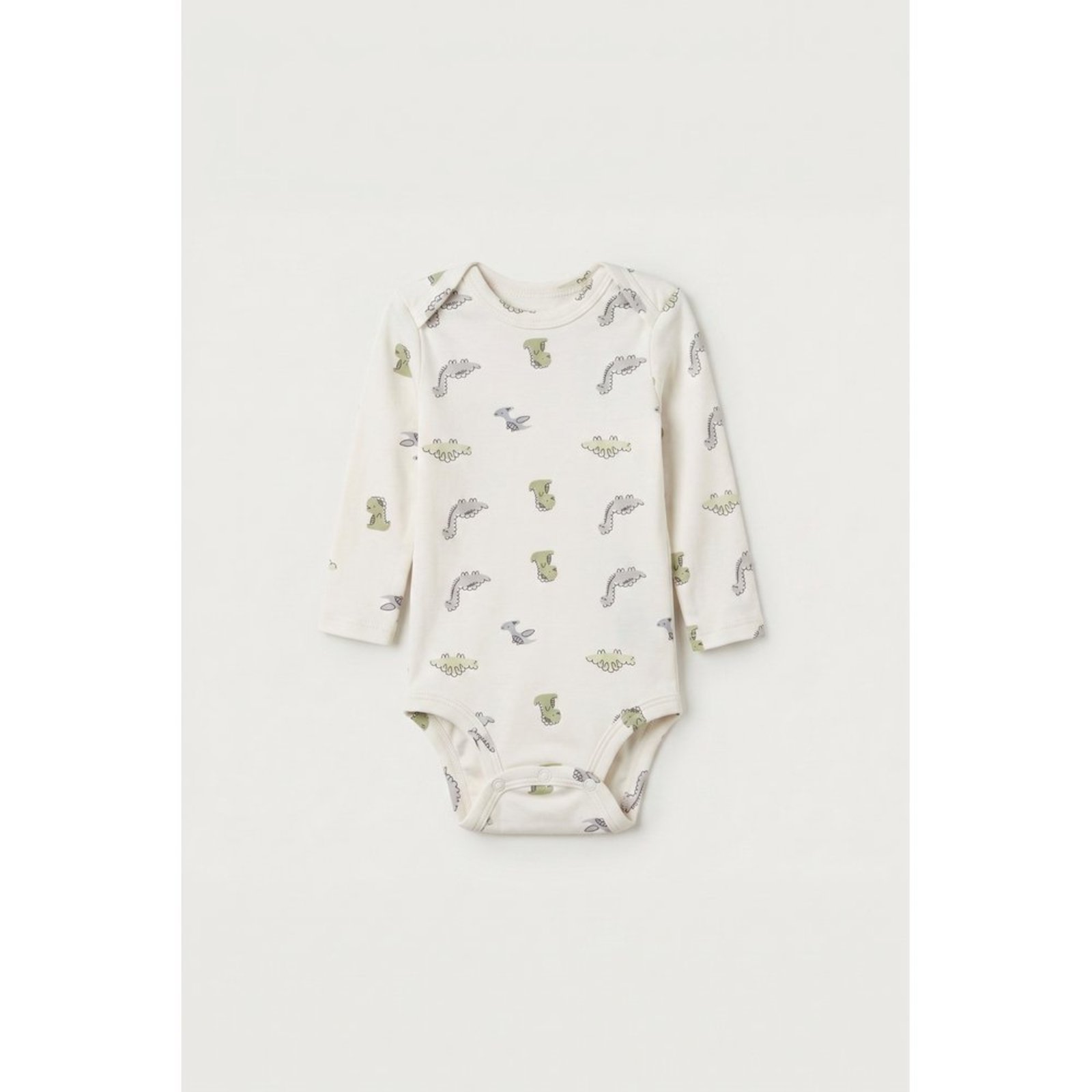 Infantil - Body Longo Off White Dino