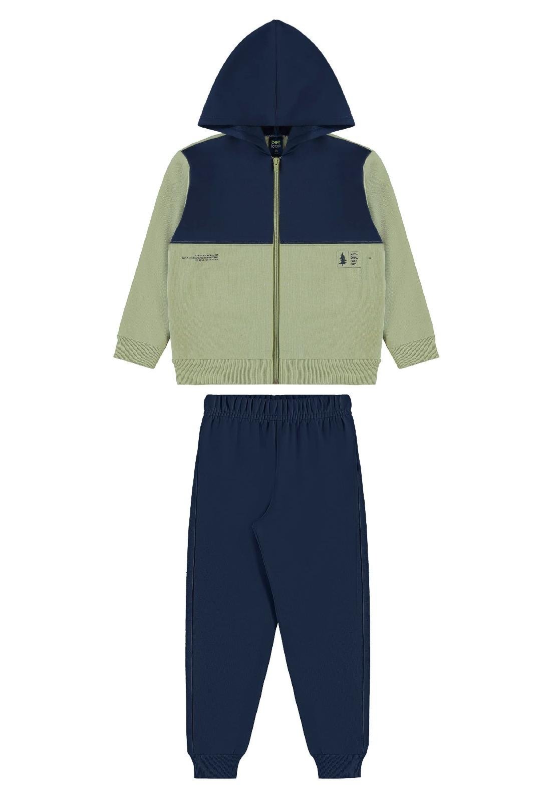 Infantil - Conjunto Menino Jaqueta Calça Bee Loop Preto