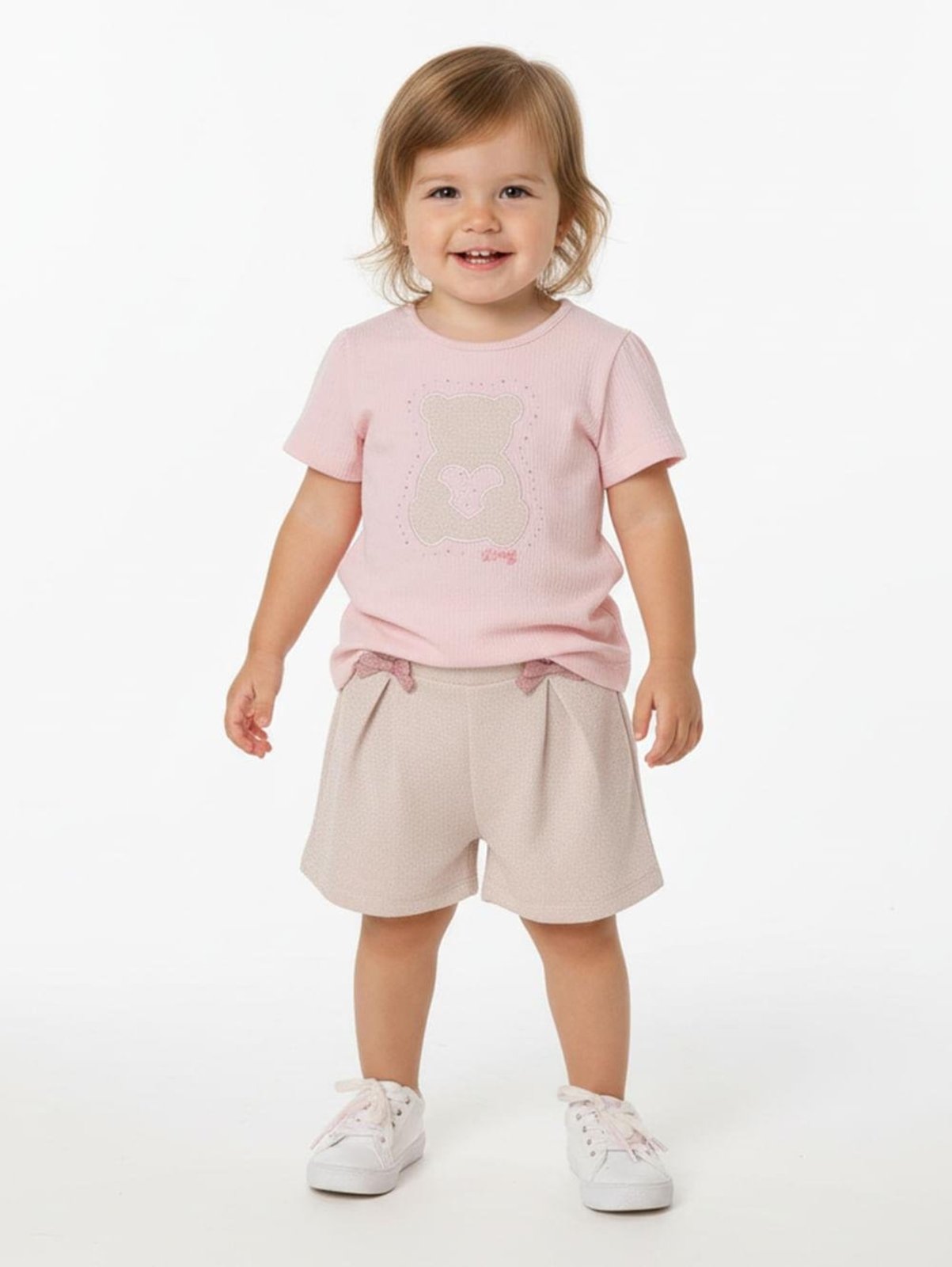 Infantil - Conjunto Curto Anarruga Para Menina - ROSA