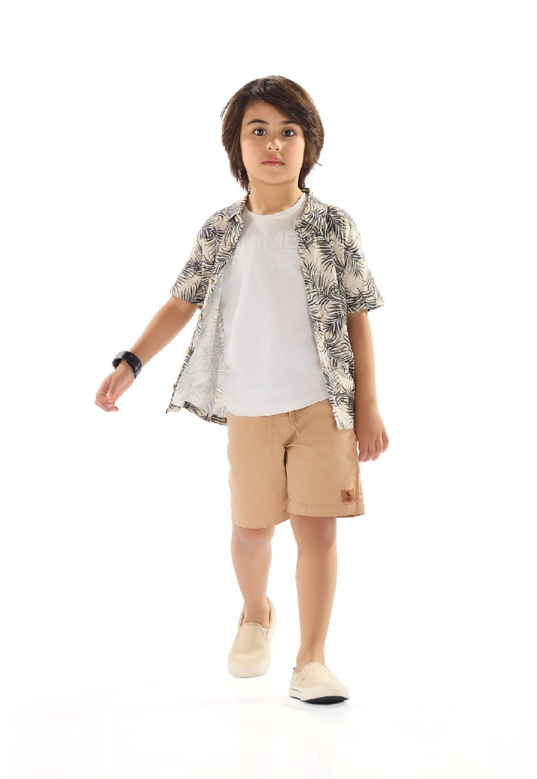 Vista 2 Infantil - Camisa para Menino em Viscose Quimby cinza Quimby cinza