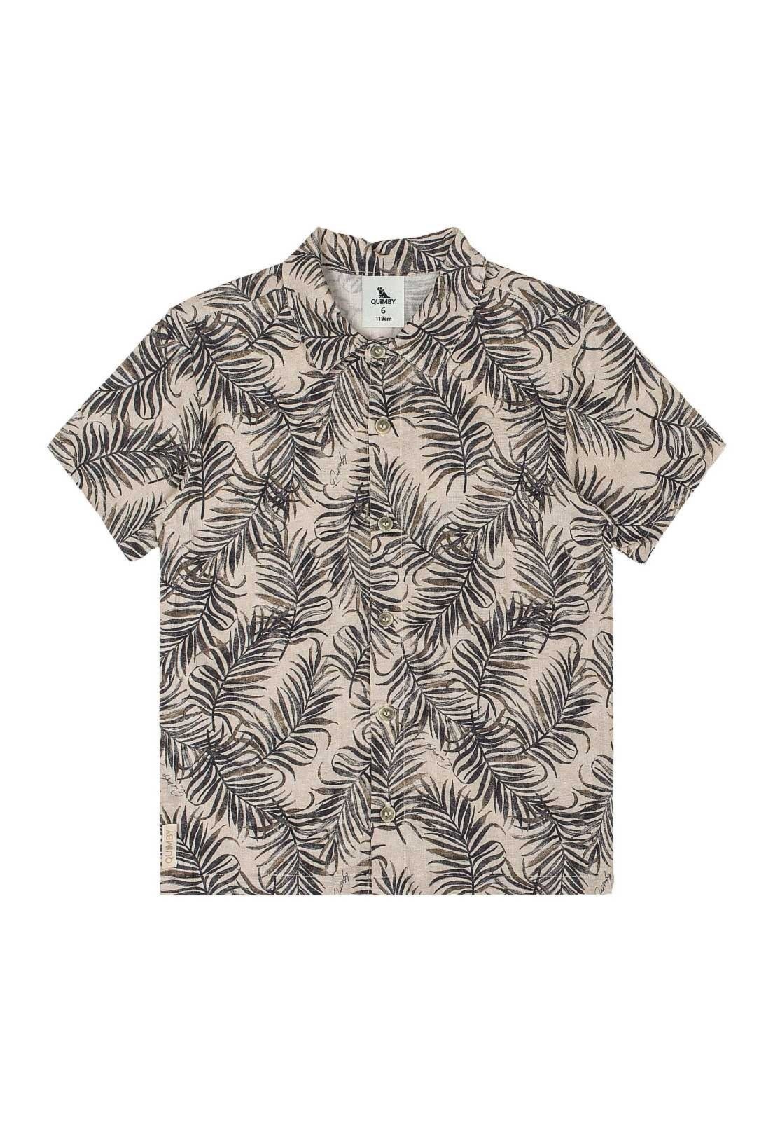 Vista 3 Infantil - Camisa para Menino em Viscose Quimby cinza Quimby cinza