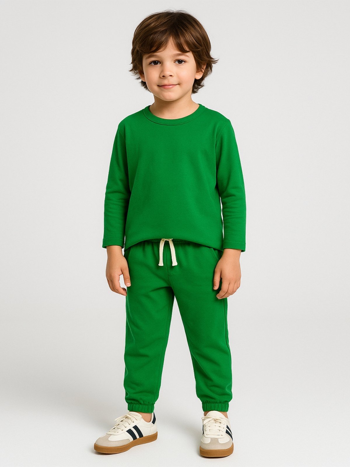 Vista 2 Infantil - Conjunto Bugbee Menino Camiseta Manga Longa e Calça Malha Suedine Grama verde Bugbee verde