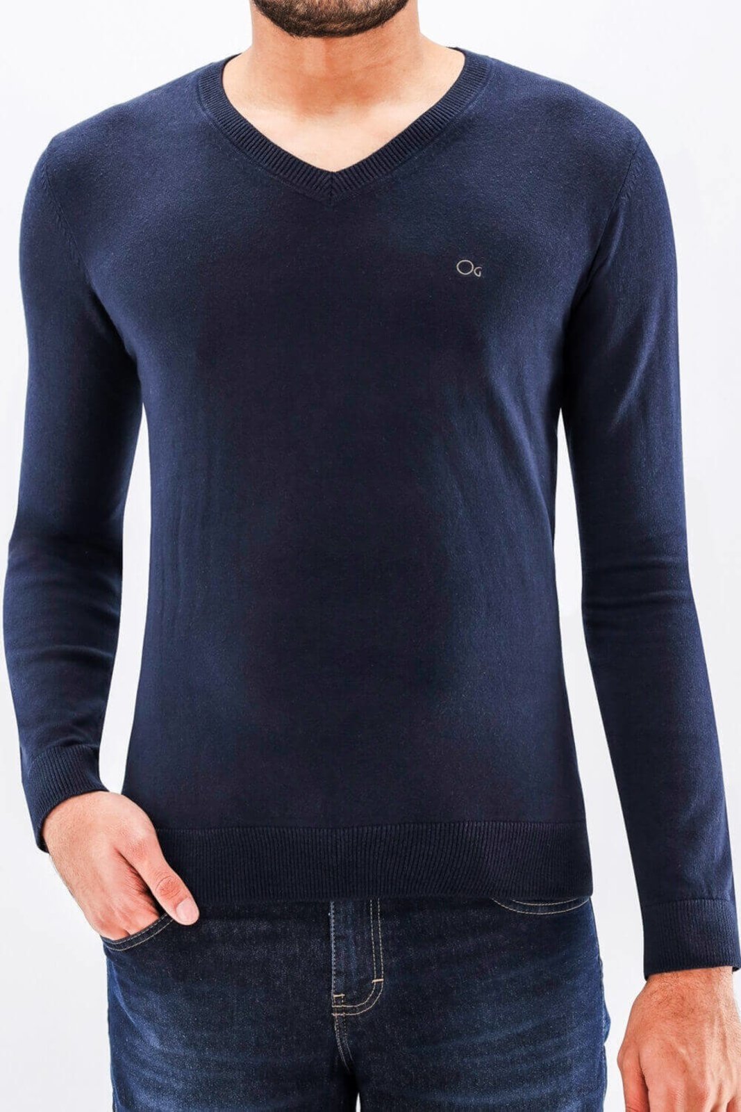 Suéter Tricot Slim Masculino Ogochi 005511003 Marinho