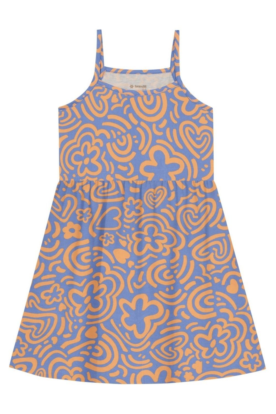 Infantil - Vestido menina com flores Brandili -Azul