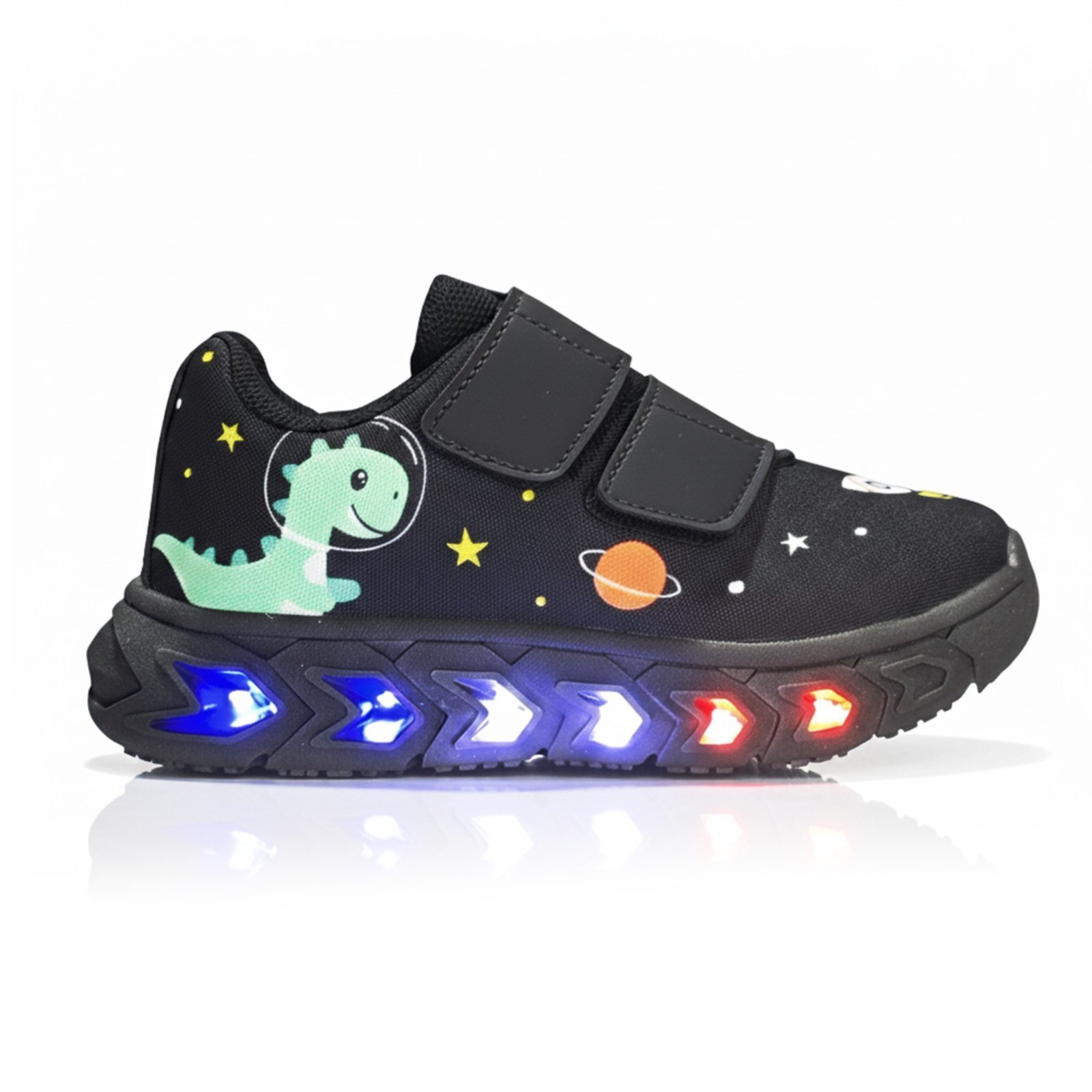 Vista 3 Infantil - Kit com Tênis de Led para Meninos Confortável Casual Leve + Óculos + Relógio CALCADOS LGHT LIGHT preto CALCADOS LGHT LIGHT preto