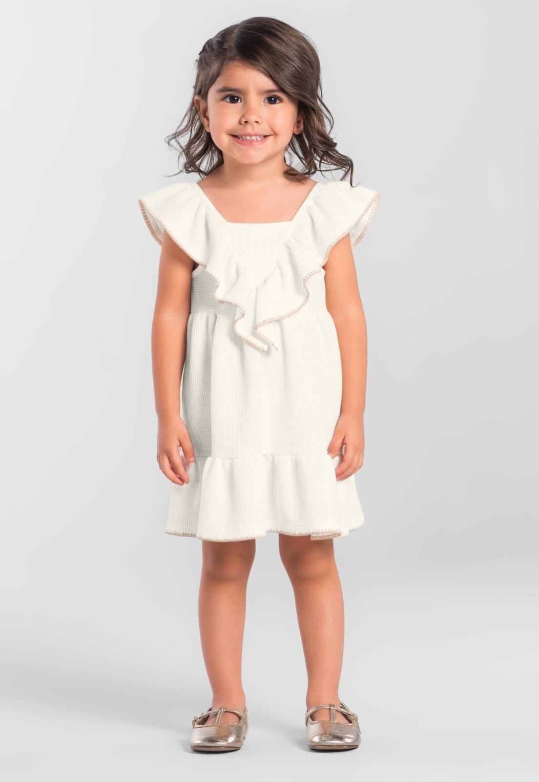 Infantil - Vestido menina com babados Mundi