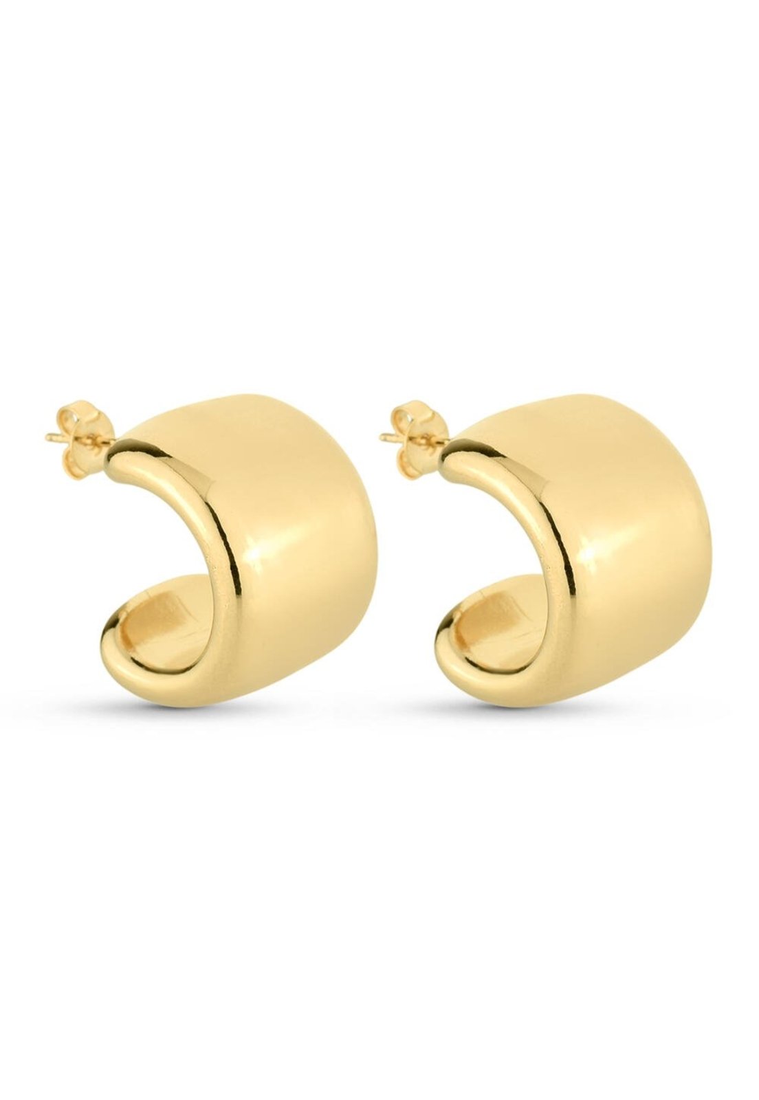 Vista 2 Brinco Semijoias Meia Argola Lisa Banhado A Ouro 18K Br STORE ORA SEMIJOIAS dourado STORE ORA SEMIJOIAS dourado