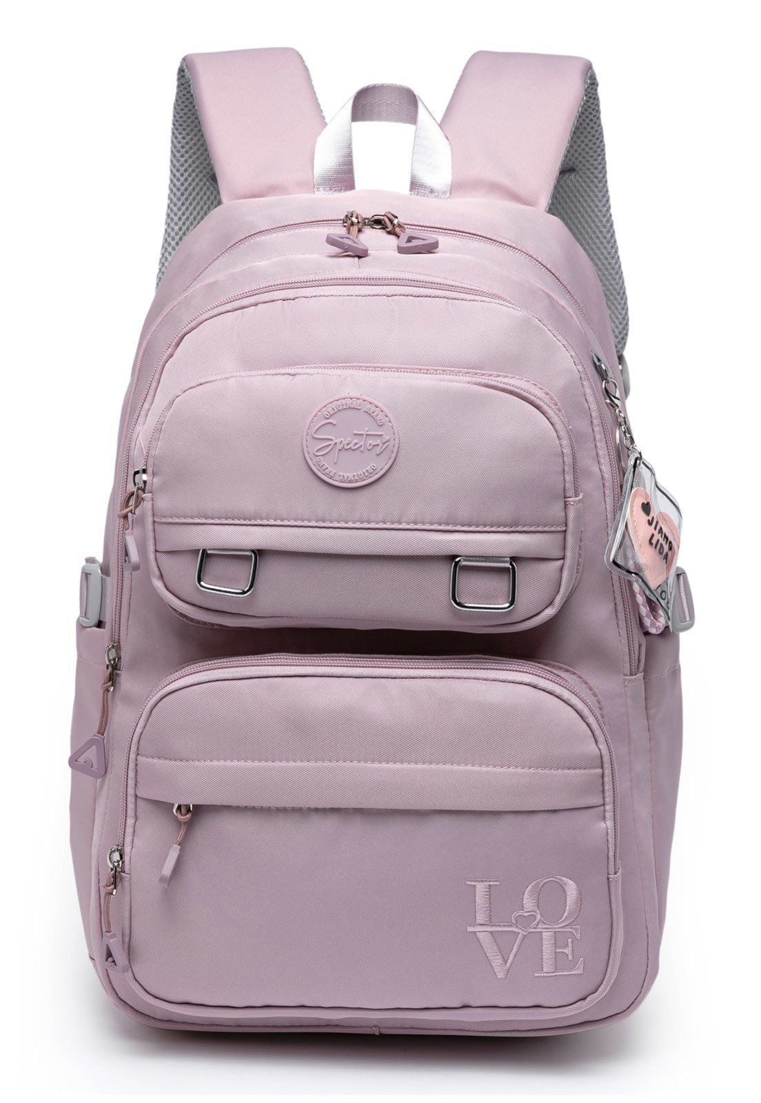 Vista 2 Infantil - Mochila Bolsa Feminina Escolar Resistente Spector rosa Spector rosa