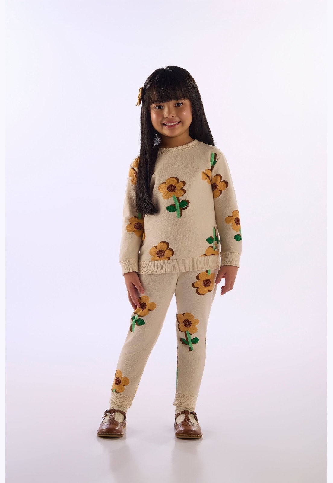 Infantil - Conjunto Moletom Floral Up Baby Estampado
